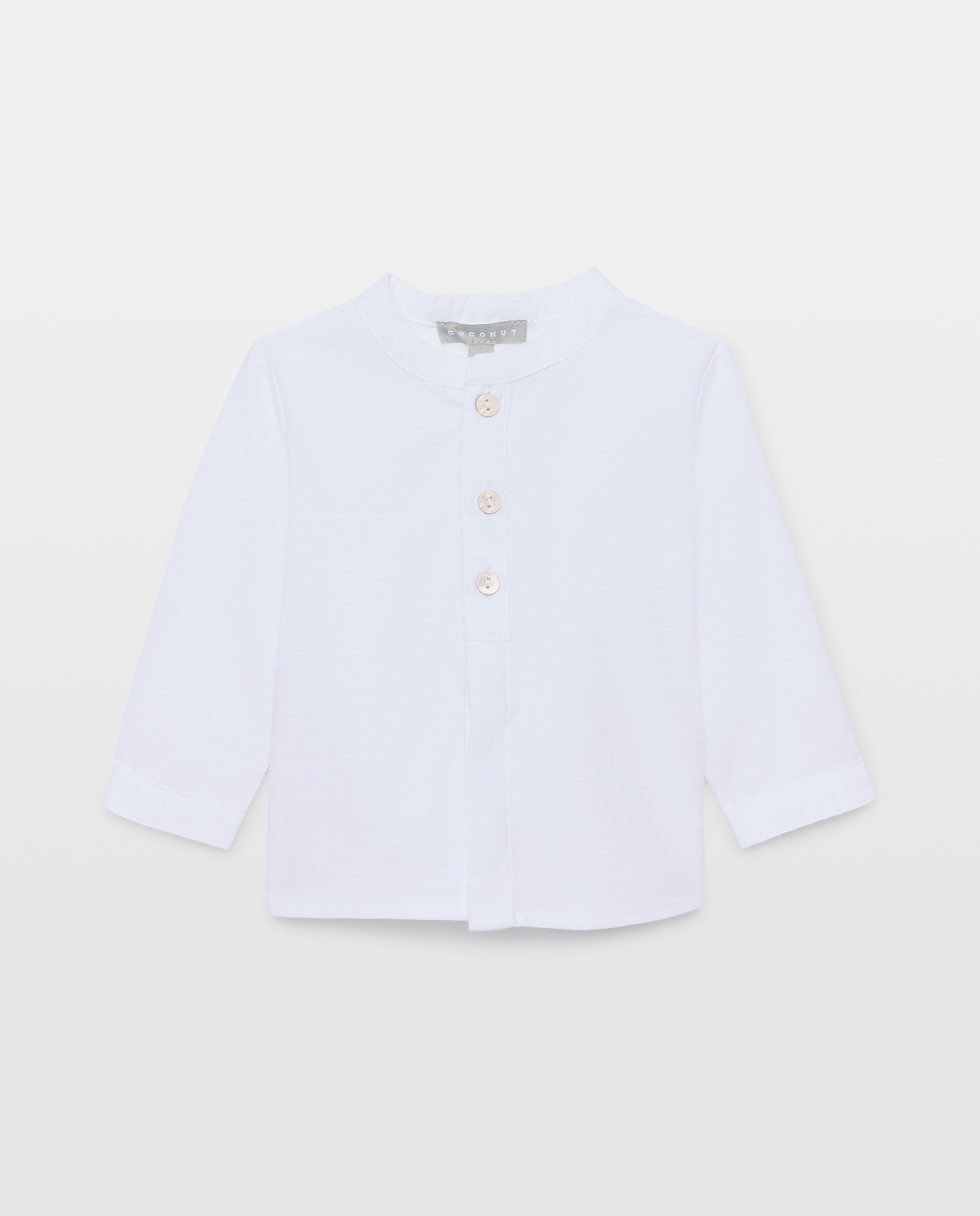 Imagen 0 de Camisa de manga larga con cuello mao de bebé Blanco