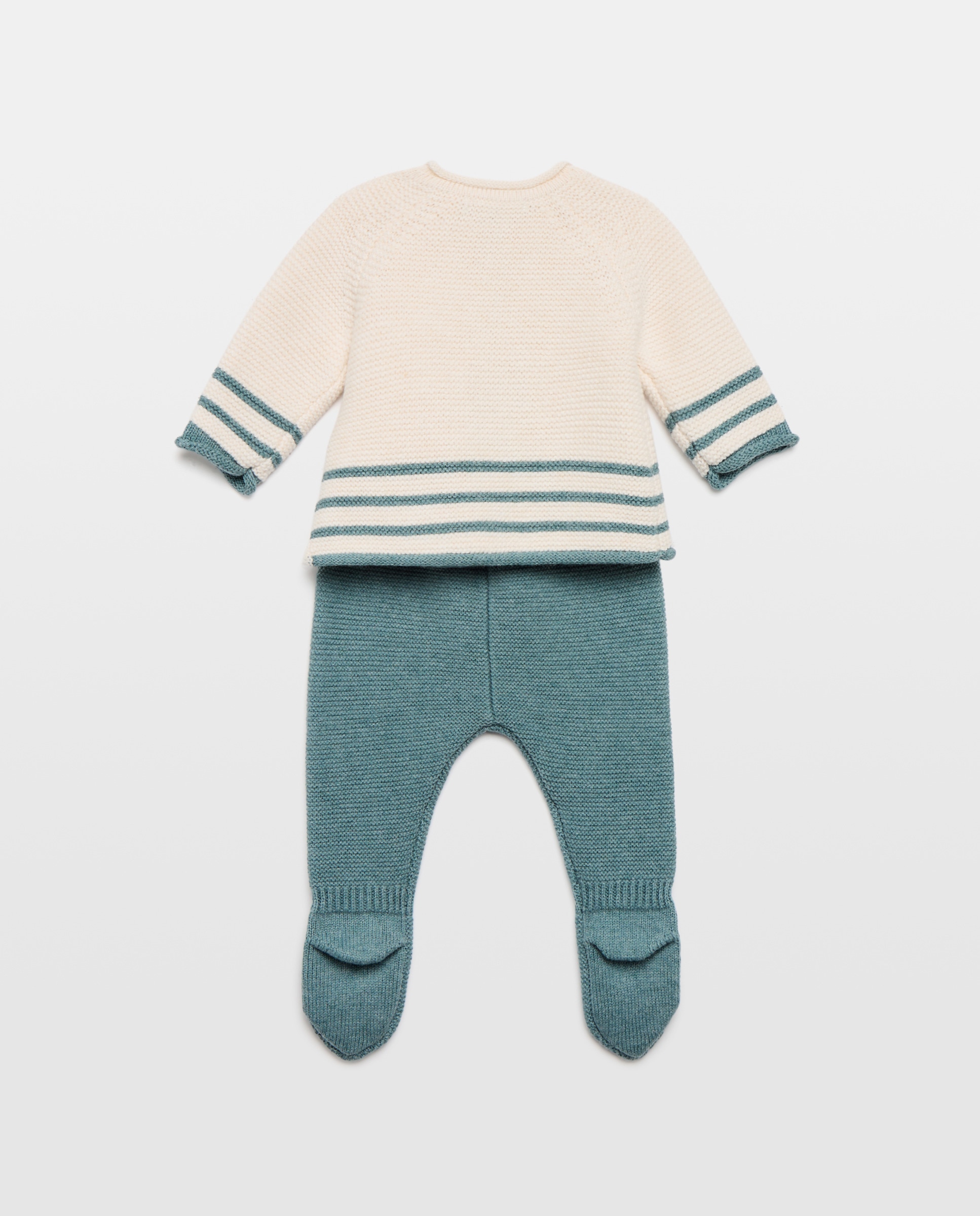 Conjunto de Tricot de Bebé com Dois Bolsos em Contraste e Risca na Parte Inferior Coconut El Corte Inglés Multicolor-2