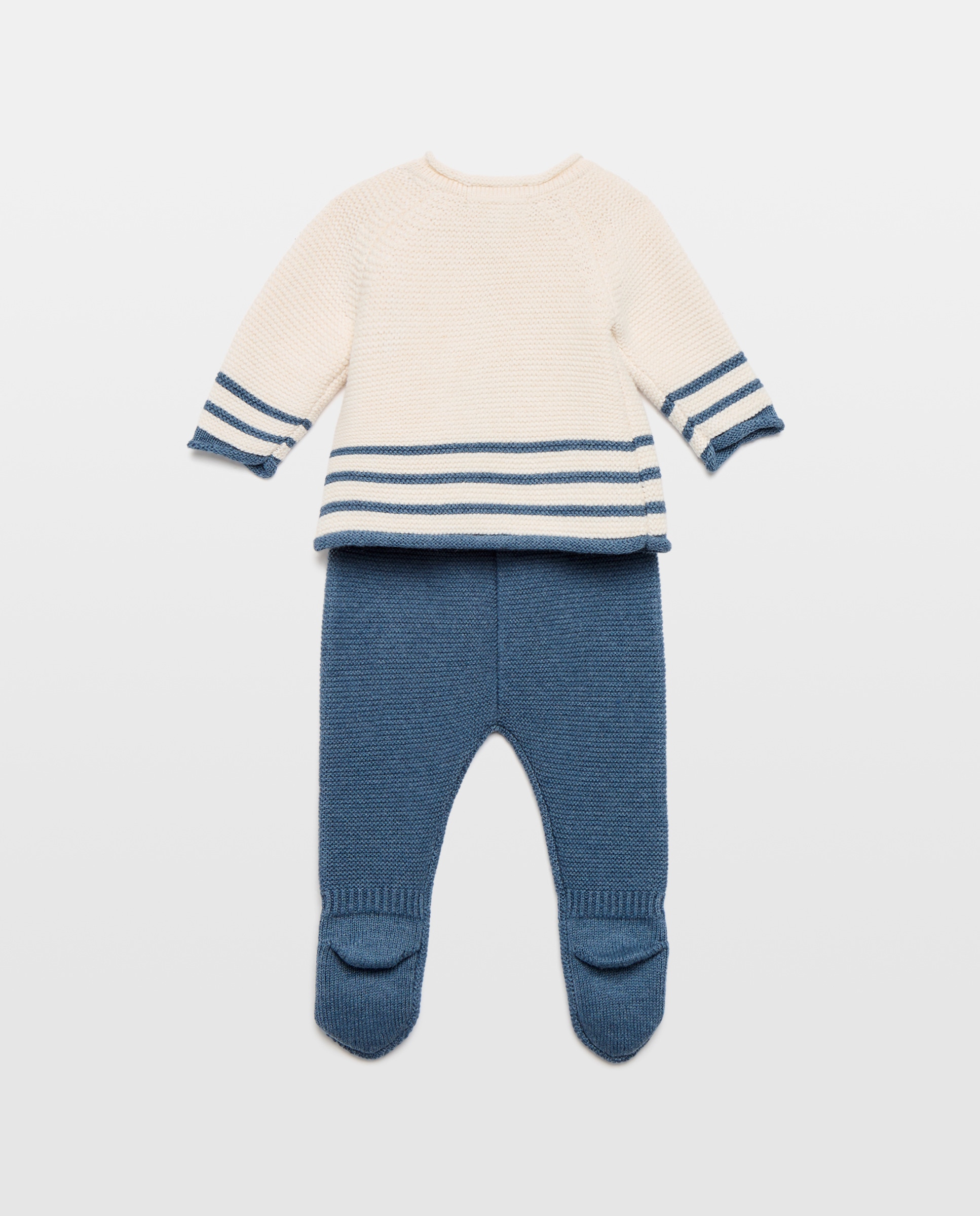 Conjunto de Tricot de Bebé com Dois Bolsos em Contraste e Risca na Parte Inferior Coconut El Corte Inglés Multicolor-2