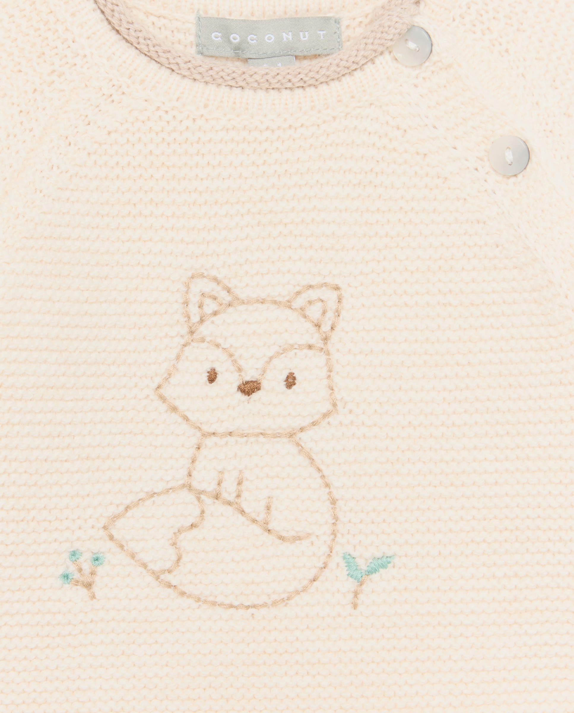 Conjunto de Tricot de Bebé com Manga Comprida e Pesponto Bordado Coconut El Corte Inglés Castanho-4