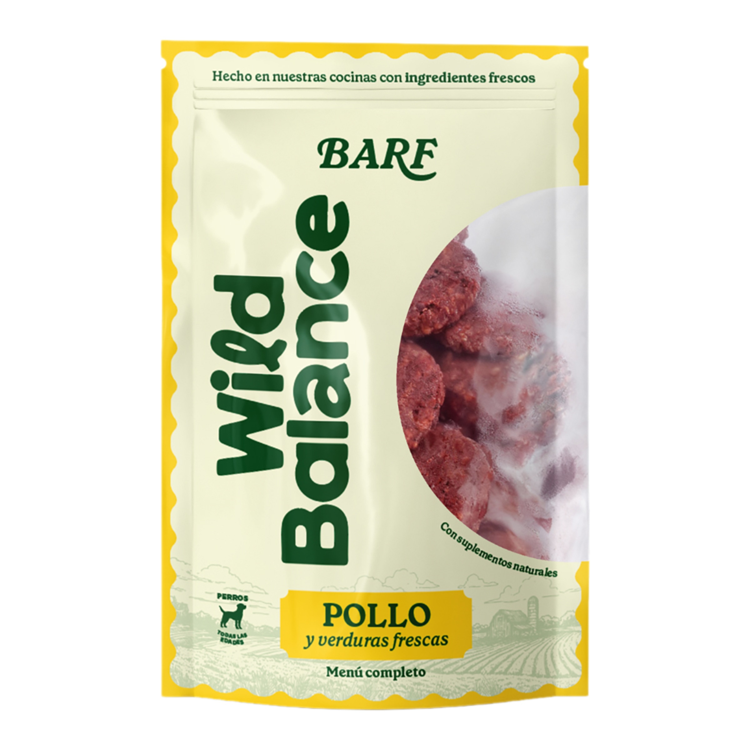 Imagen 0 de Comida húmeda para perros Wild Balance barf congelado pollo y verduras 1 kg