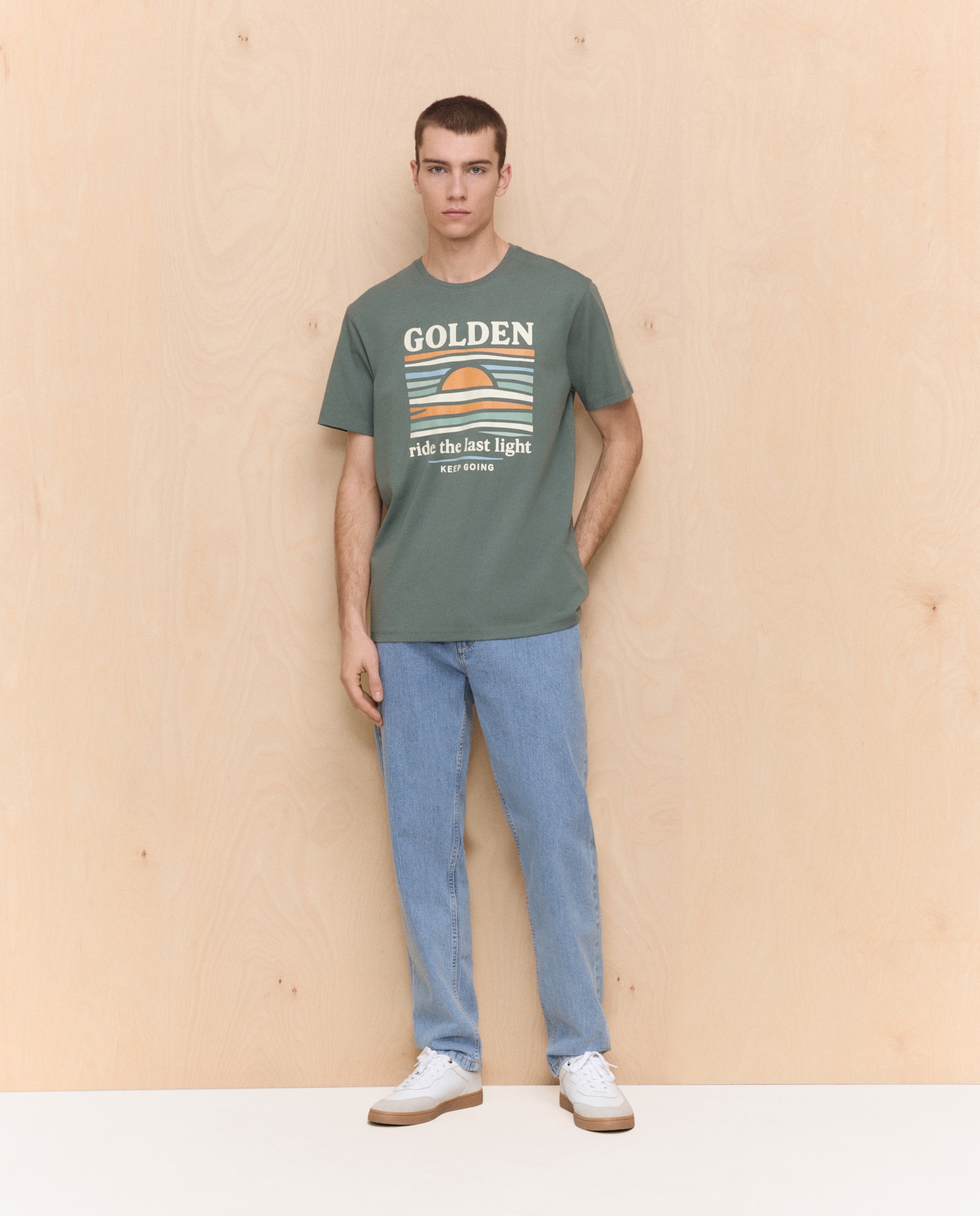 T-shirt com manga curta 520 Caqui-2