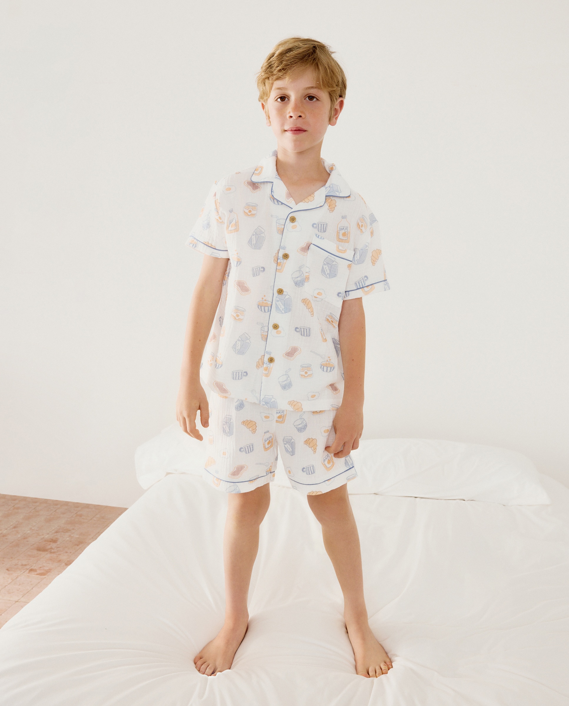 Pijama Abotoado com Chiffon e Fantasia Cotton Juice Branco-2