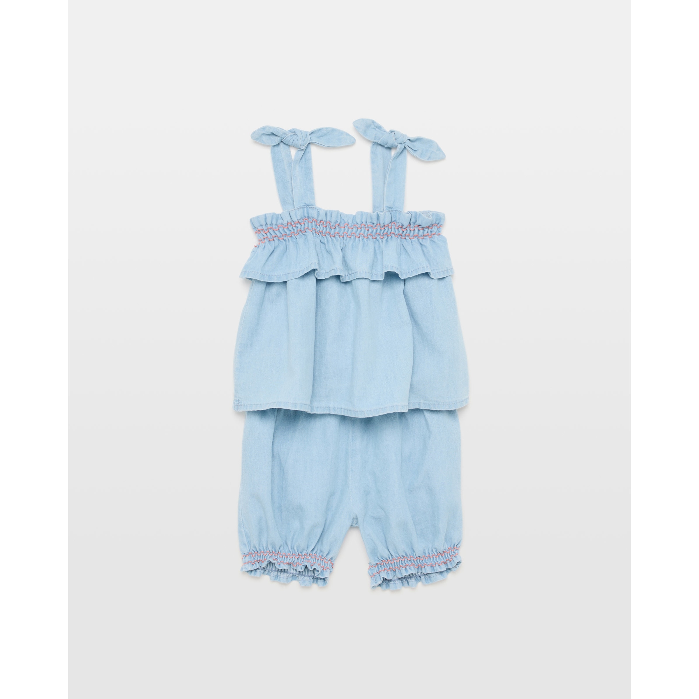 Imagen 0 de Conjunto para bebé de 2 piezas camiseta y pantalón corto 400 Azul