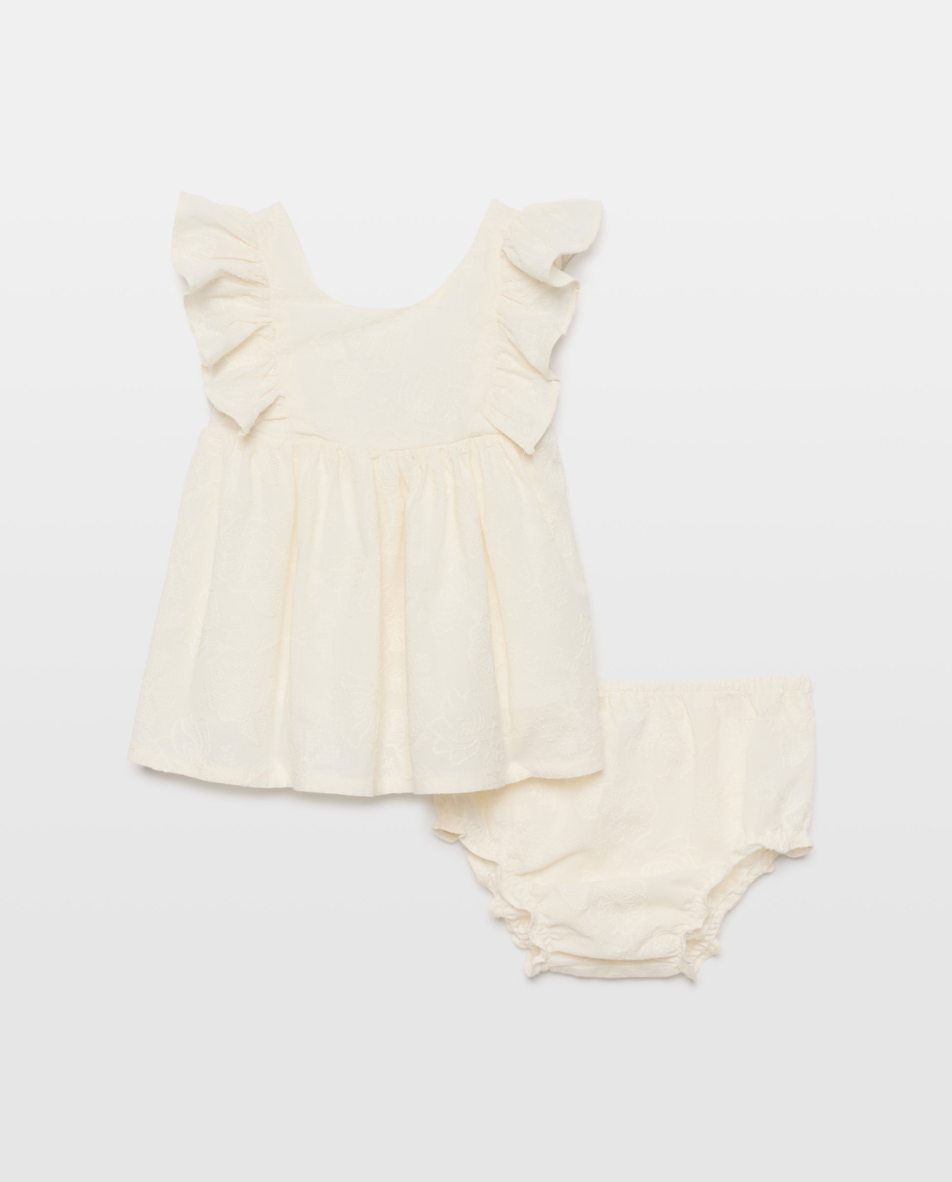 Imagem 0 de Vestido em Tecido Bordado para Bebé sem Mangas e com Folho