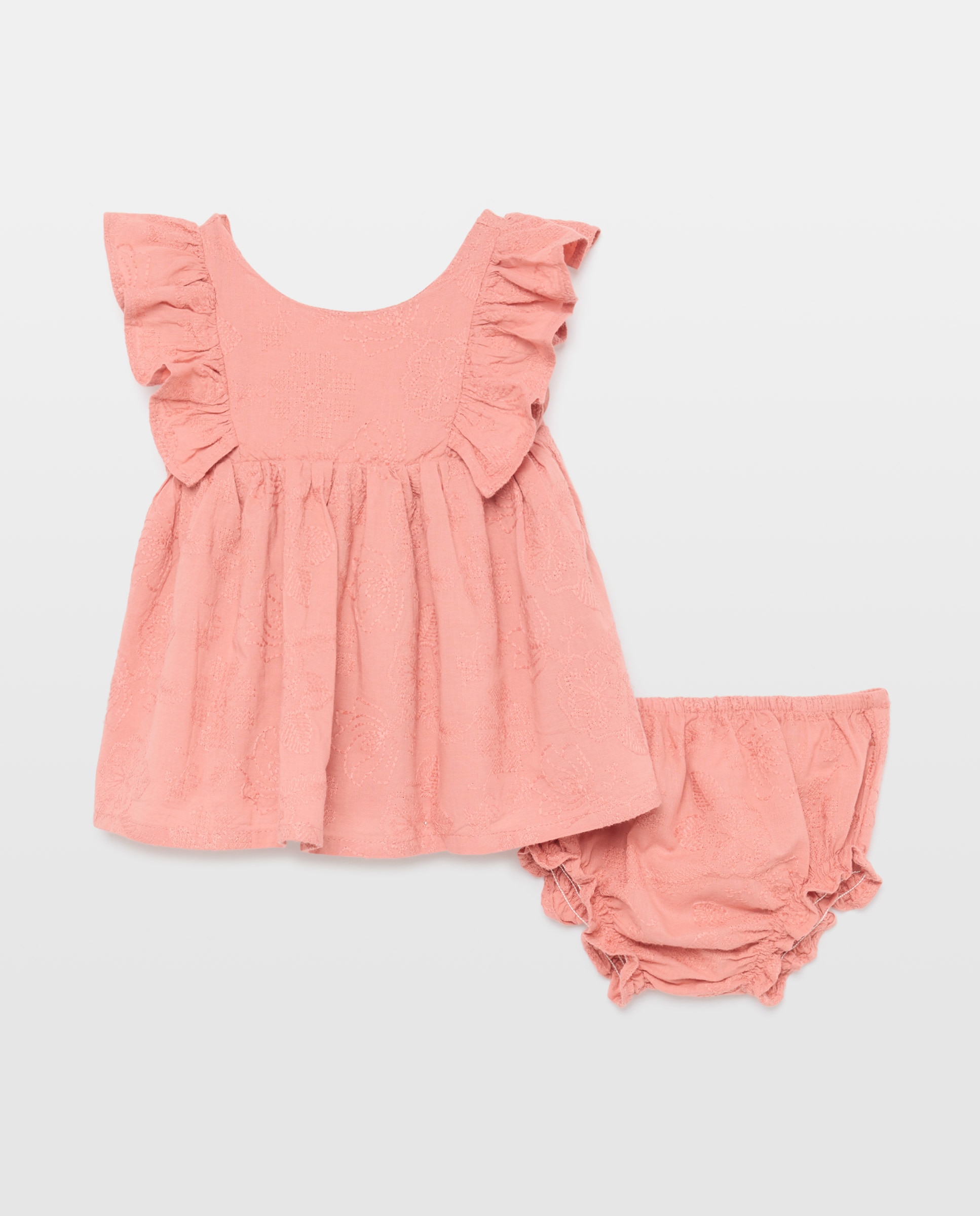 Imagem 0 de Vestido em Tecido Bordado para Bebé sem Mangas e com Folho