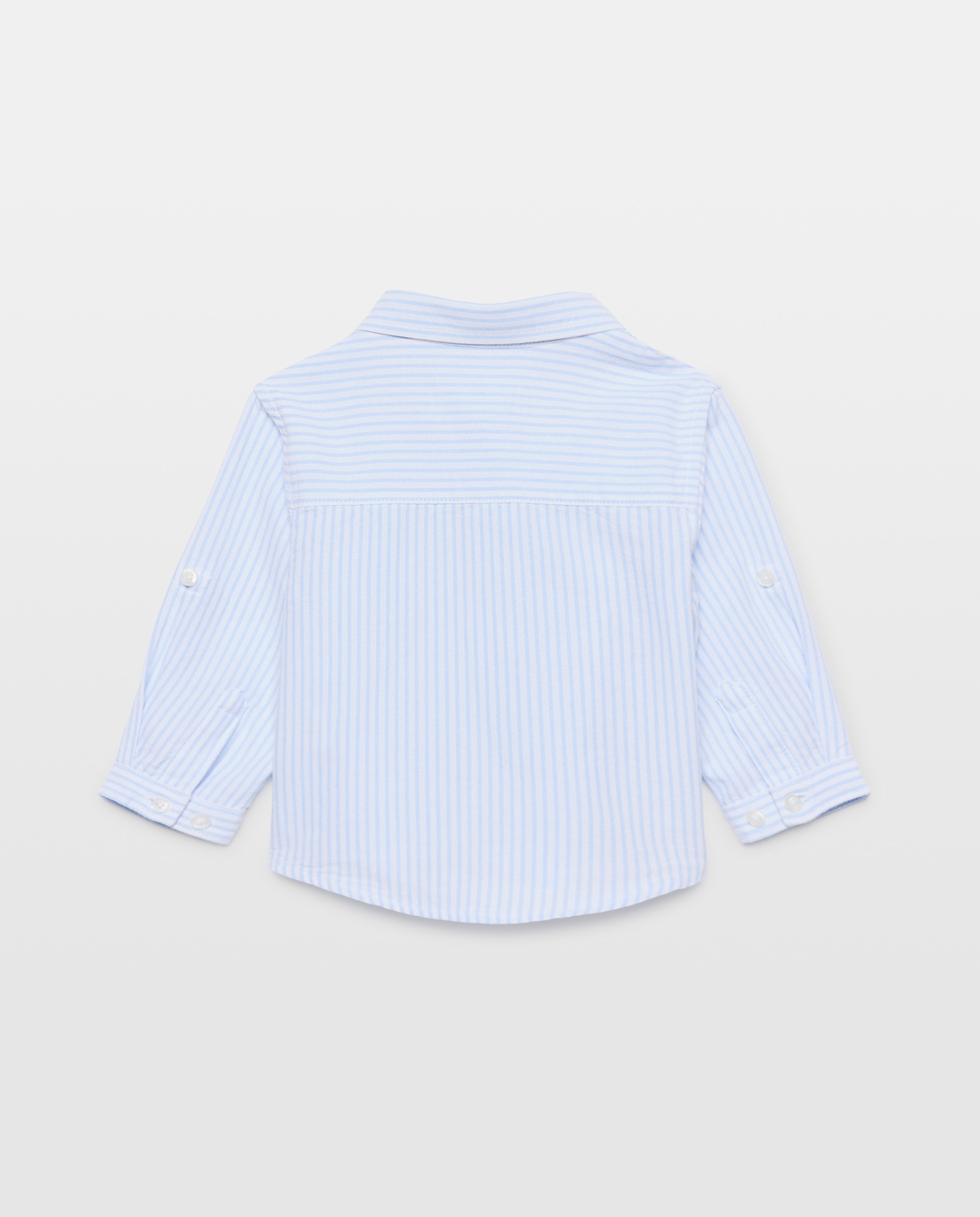 Camisa Oxford de Bebé às Riscas com Manga Comprida Azul-2