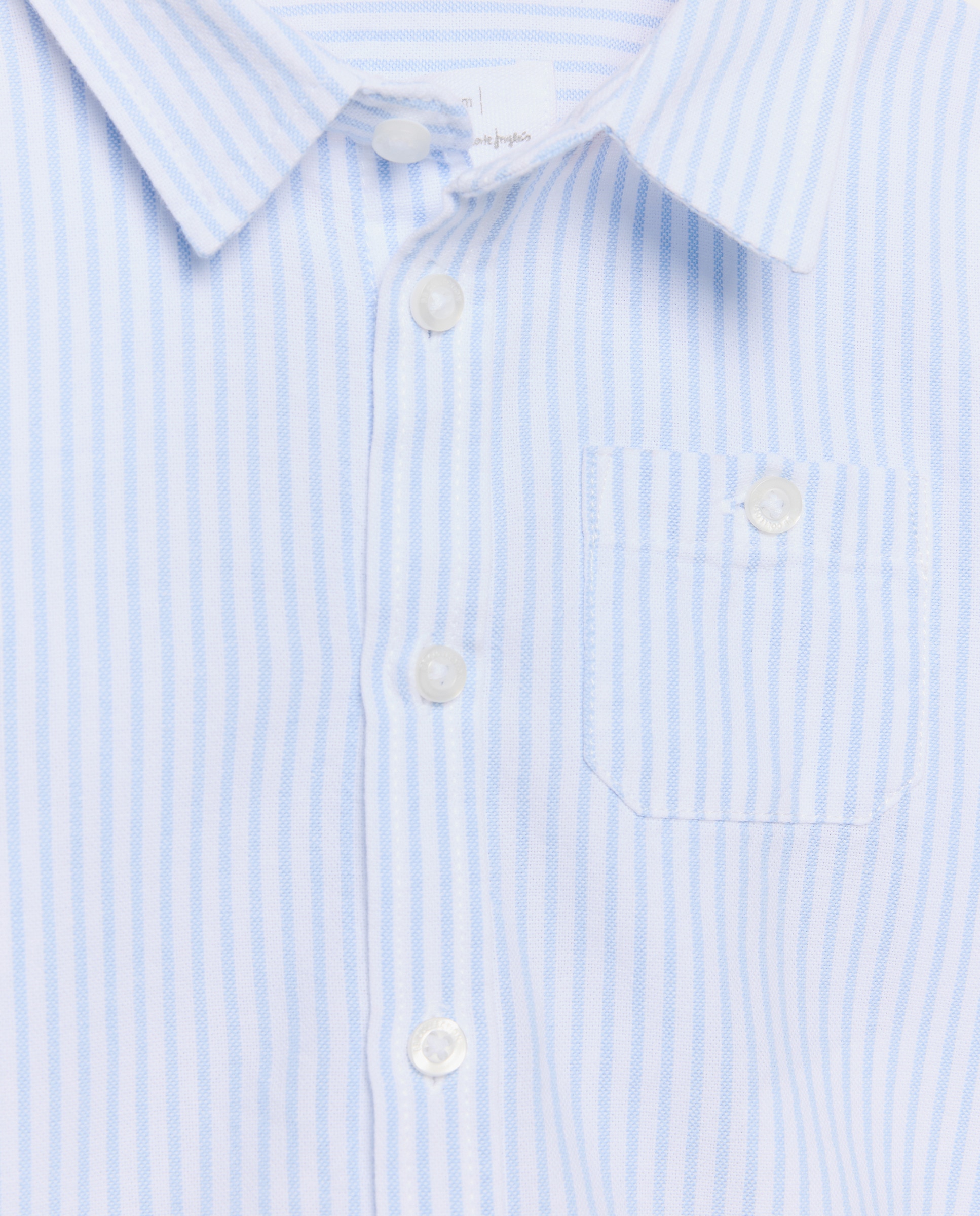 Camisa Oxford de Bebé às Riscas com Manga Comprida Azul-3