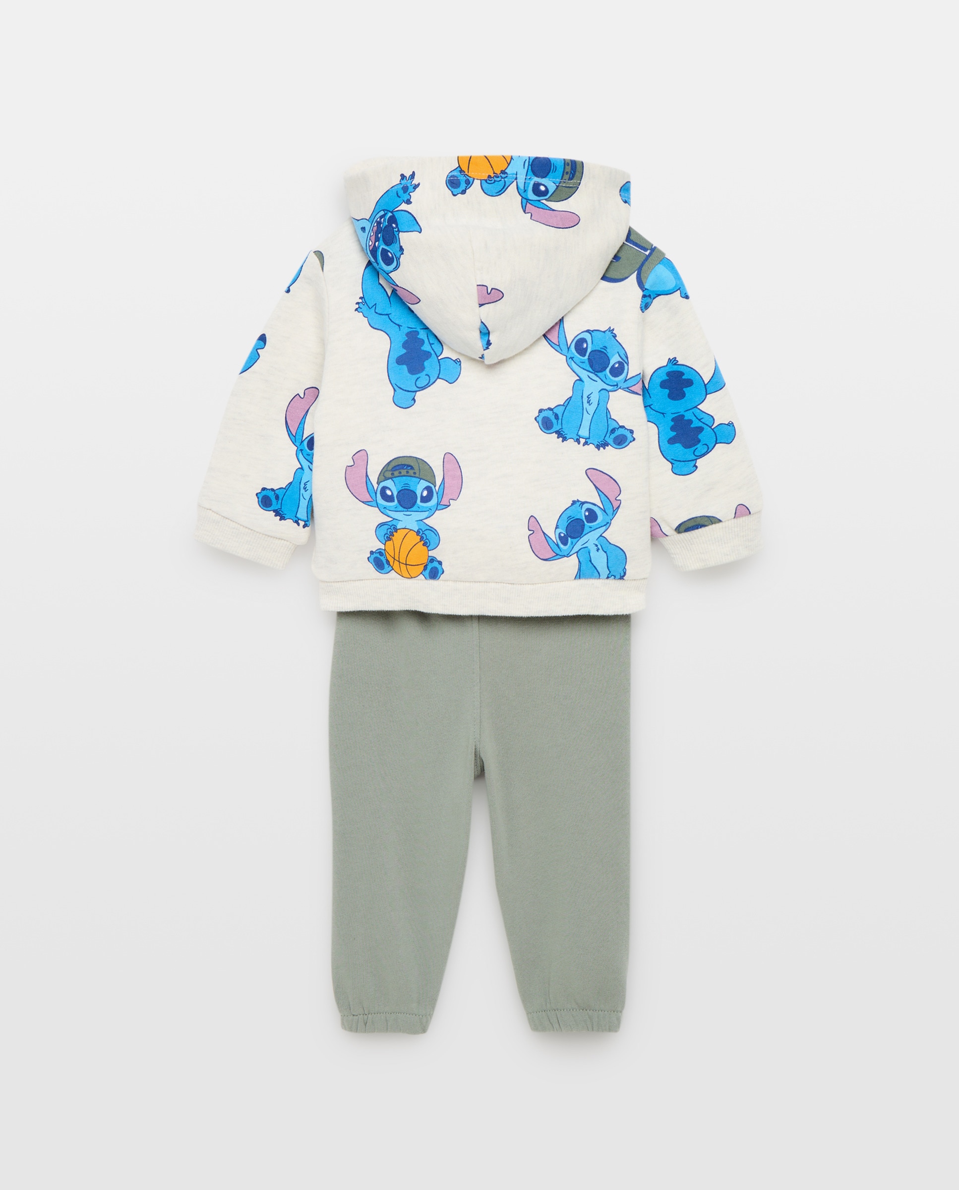 Conjunto de 3 Peças de Bebé com Calças e Fantasia Stitch Cinzento-claro-2