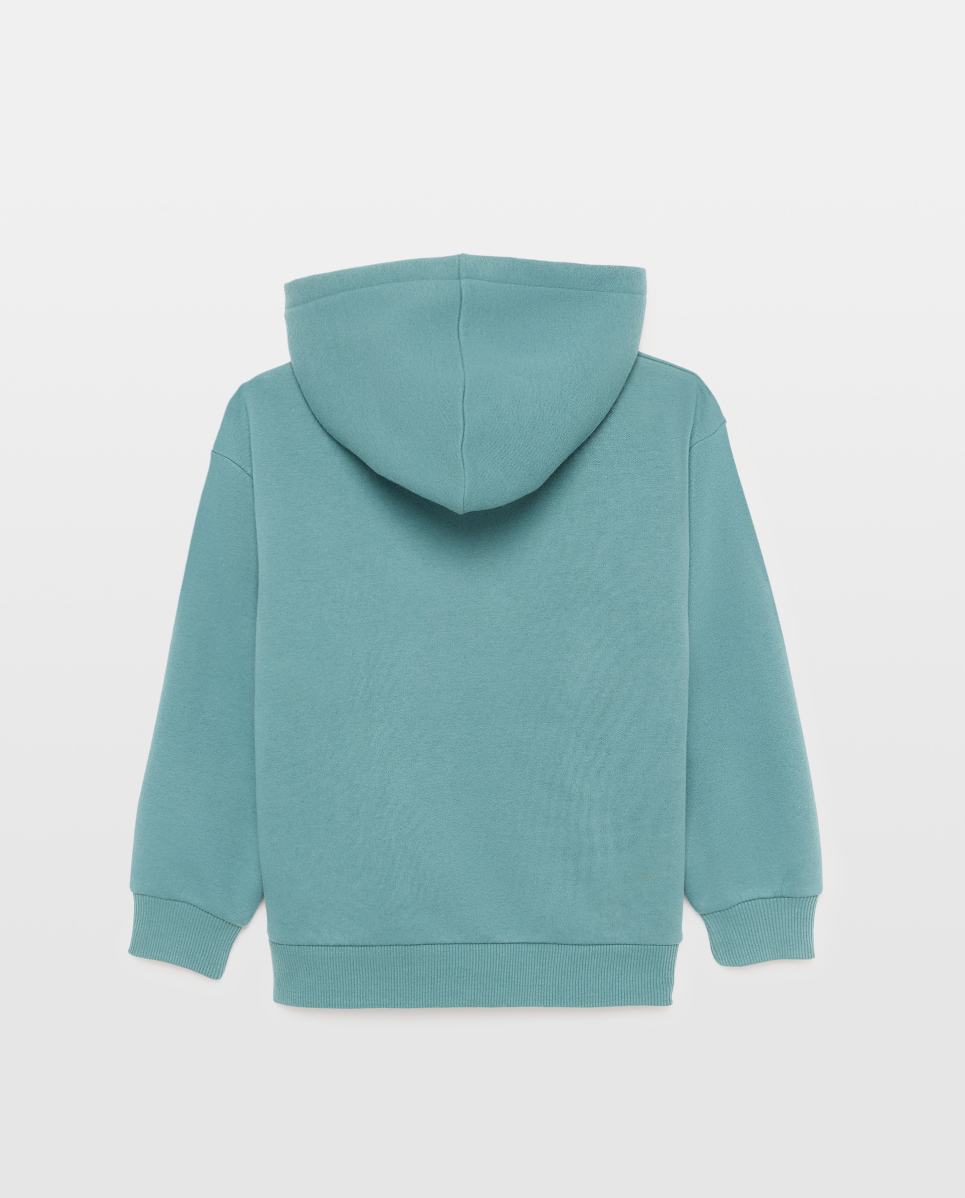 Sudadera de niño estampada lavada con capucha y cremallera Verde Pato-2