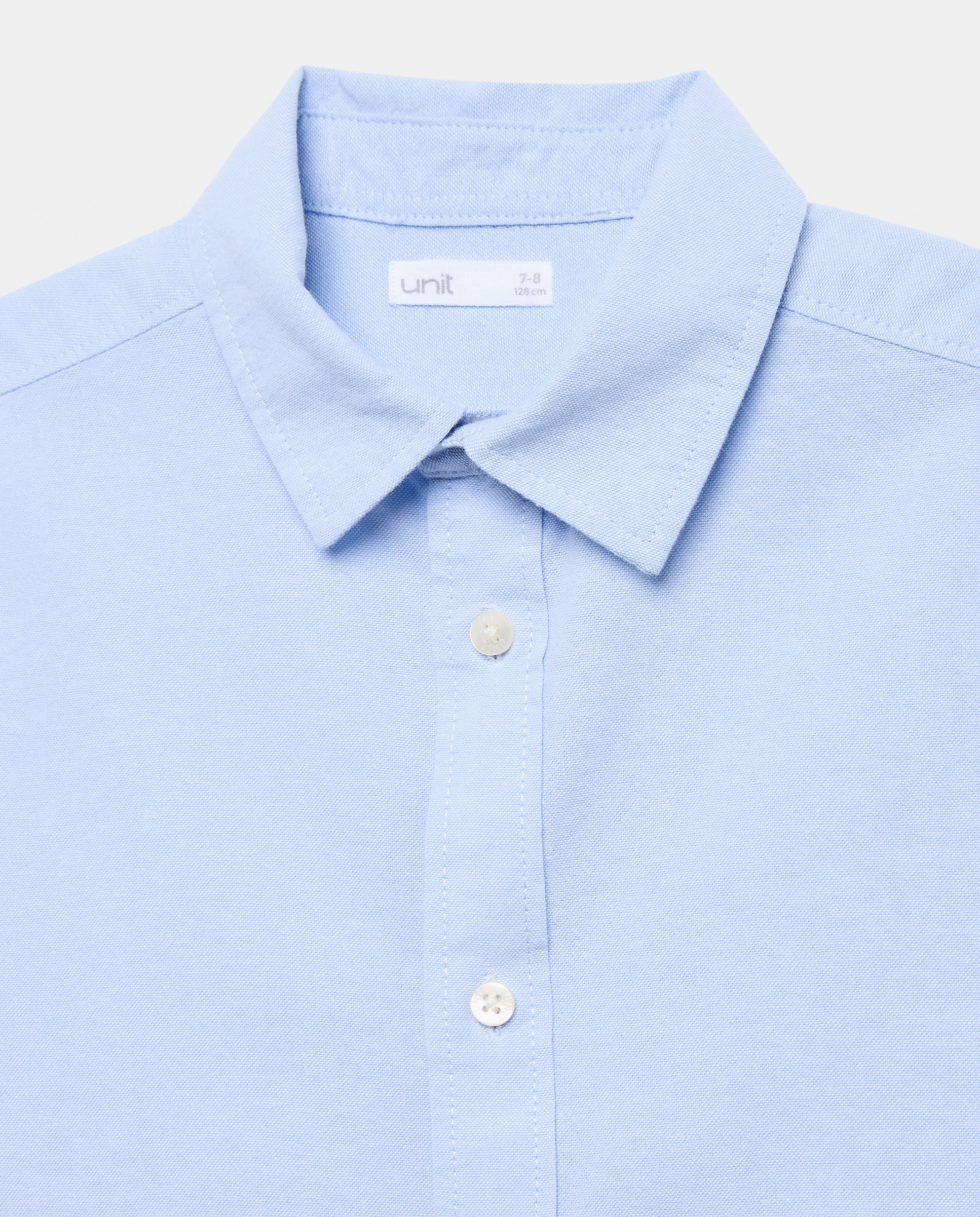 Camisa de niño oxford lisa 410 Azul claro-3