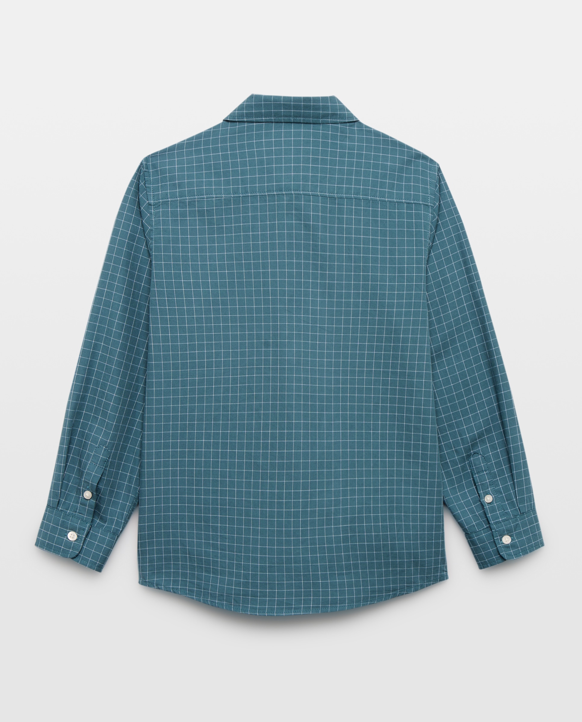Camisa de niño twill cuadro Verde Pato-2