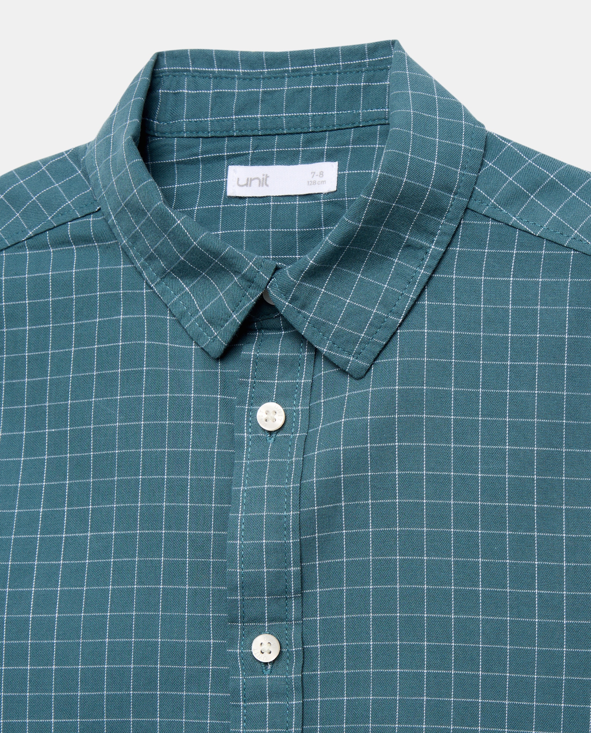 Camisa de niño twill cuadro Verde Pato-3