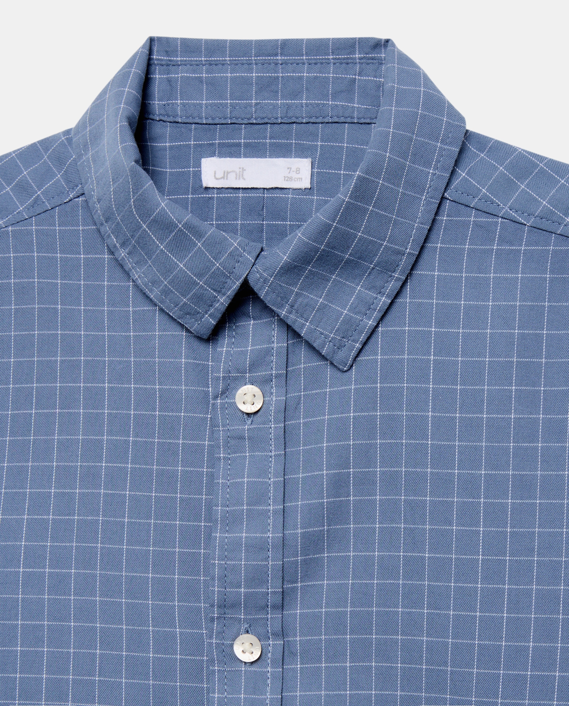 Camisa de niño twill cuadro 400 Azul-3