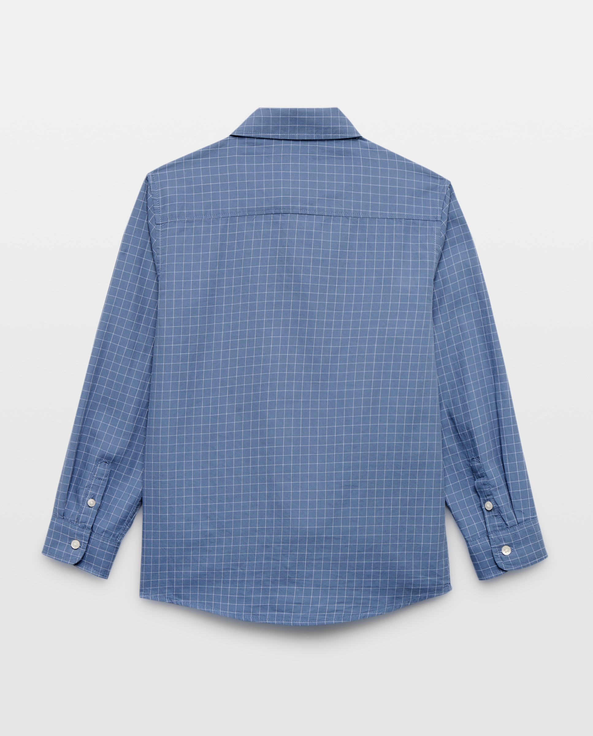 Camisa de niño twill cuadro 400 Azul-2
