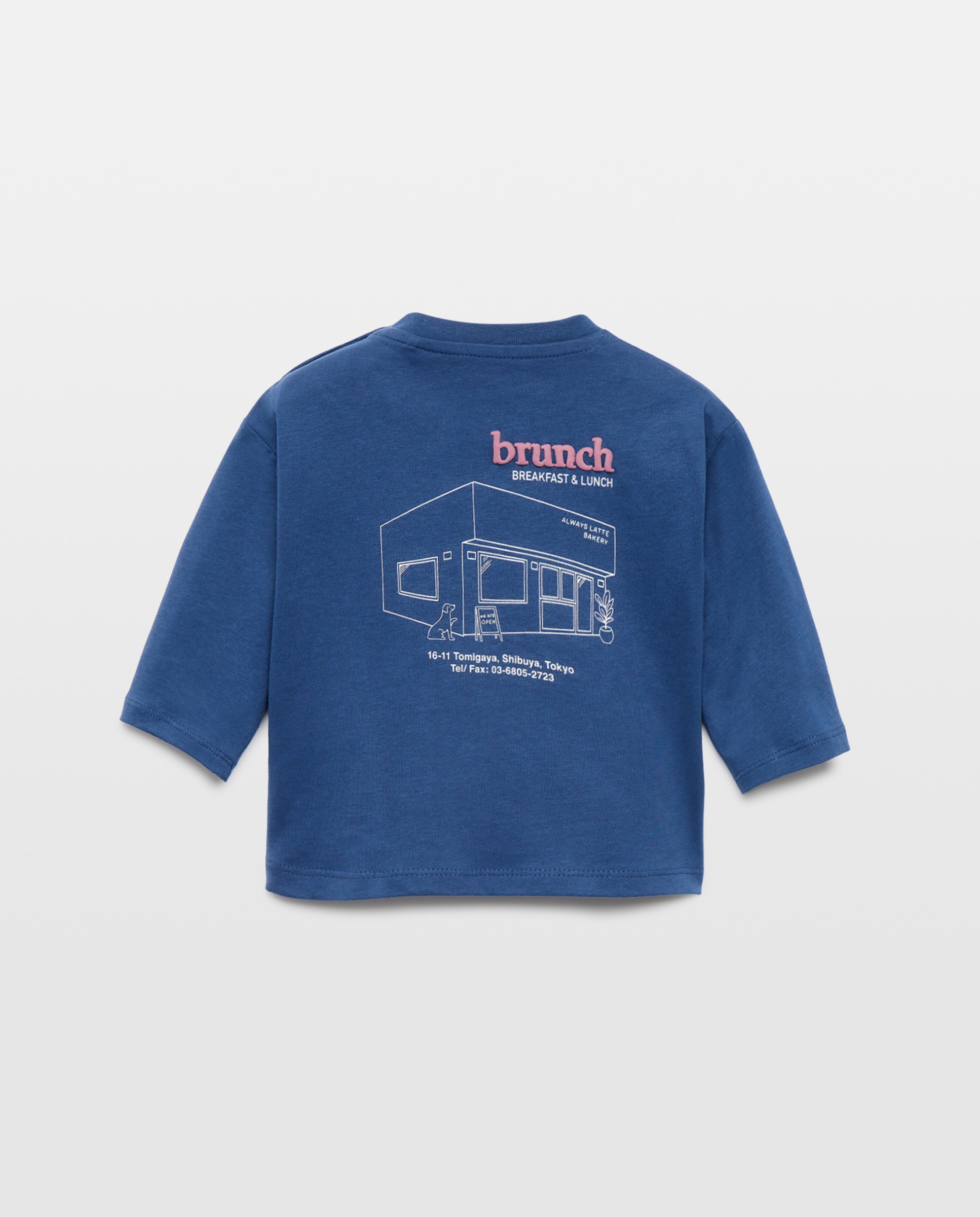 Camiseta de bebé estampada solidaria manga larga 430 Azul oscuro-2