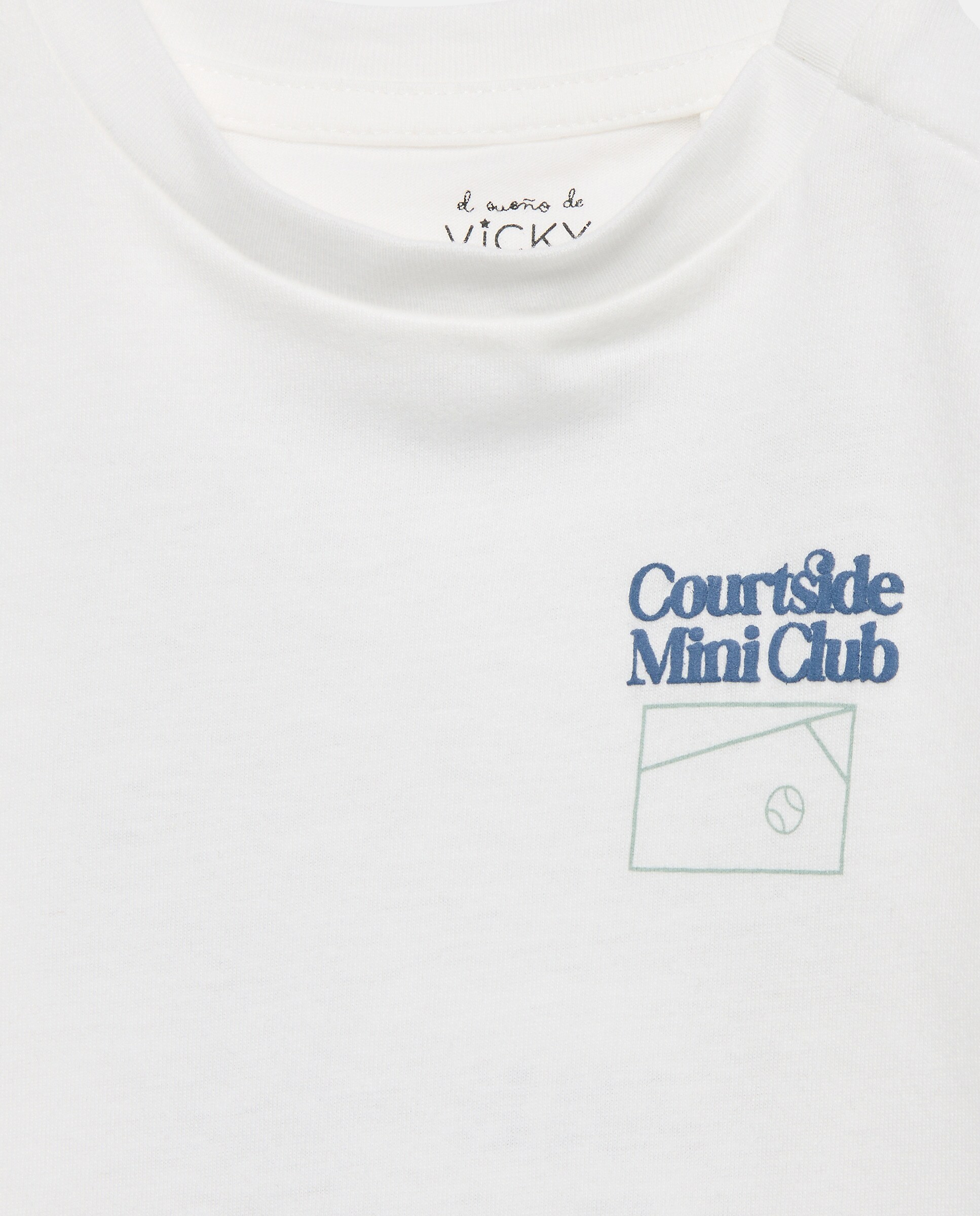 Camiseta de bebé estampada solidaria manga larga Blanco roto-3