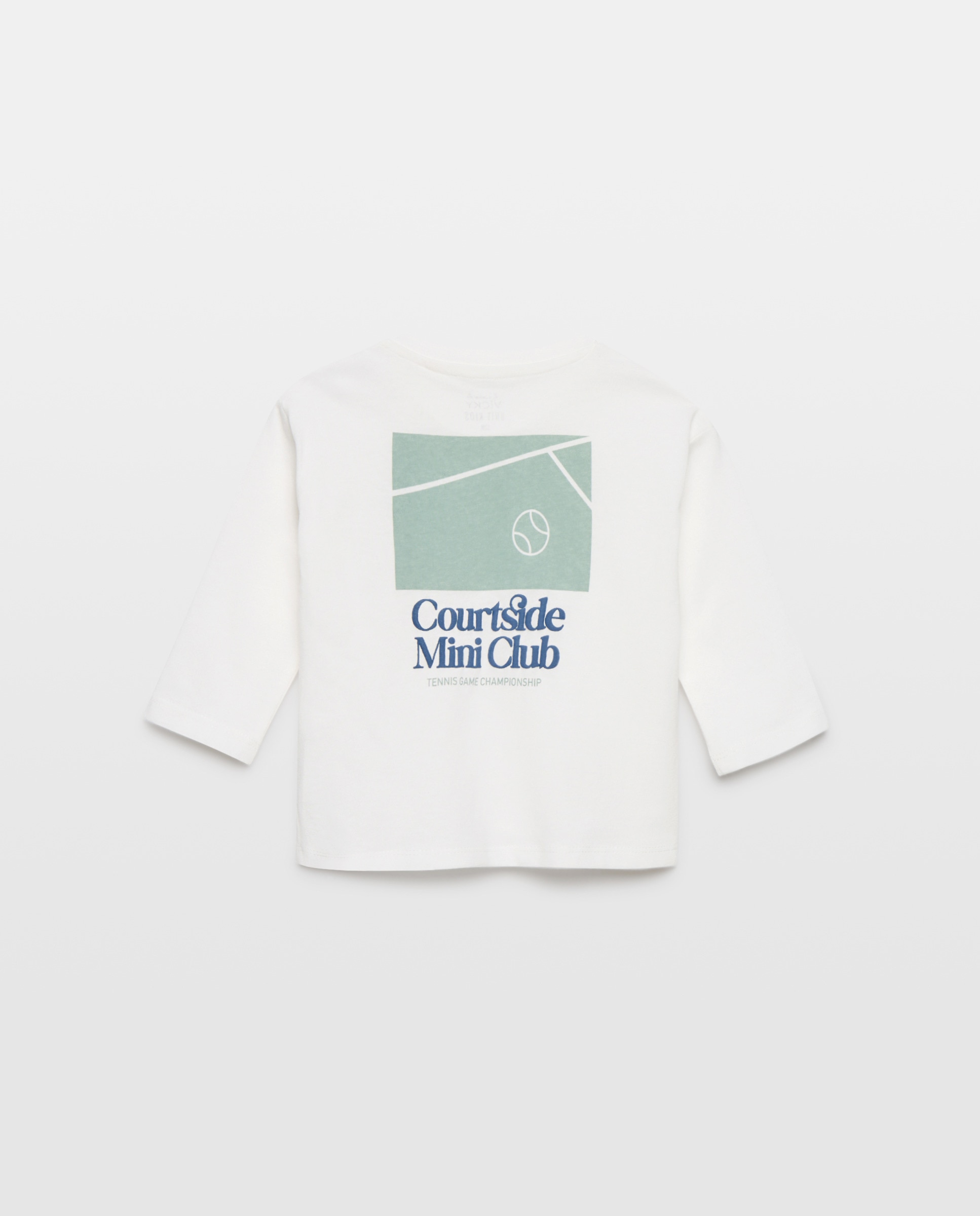 Camiseta de bebé estampada solidaria manga larga Blanco roto-2