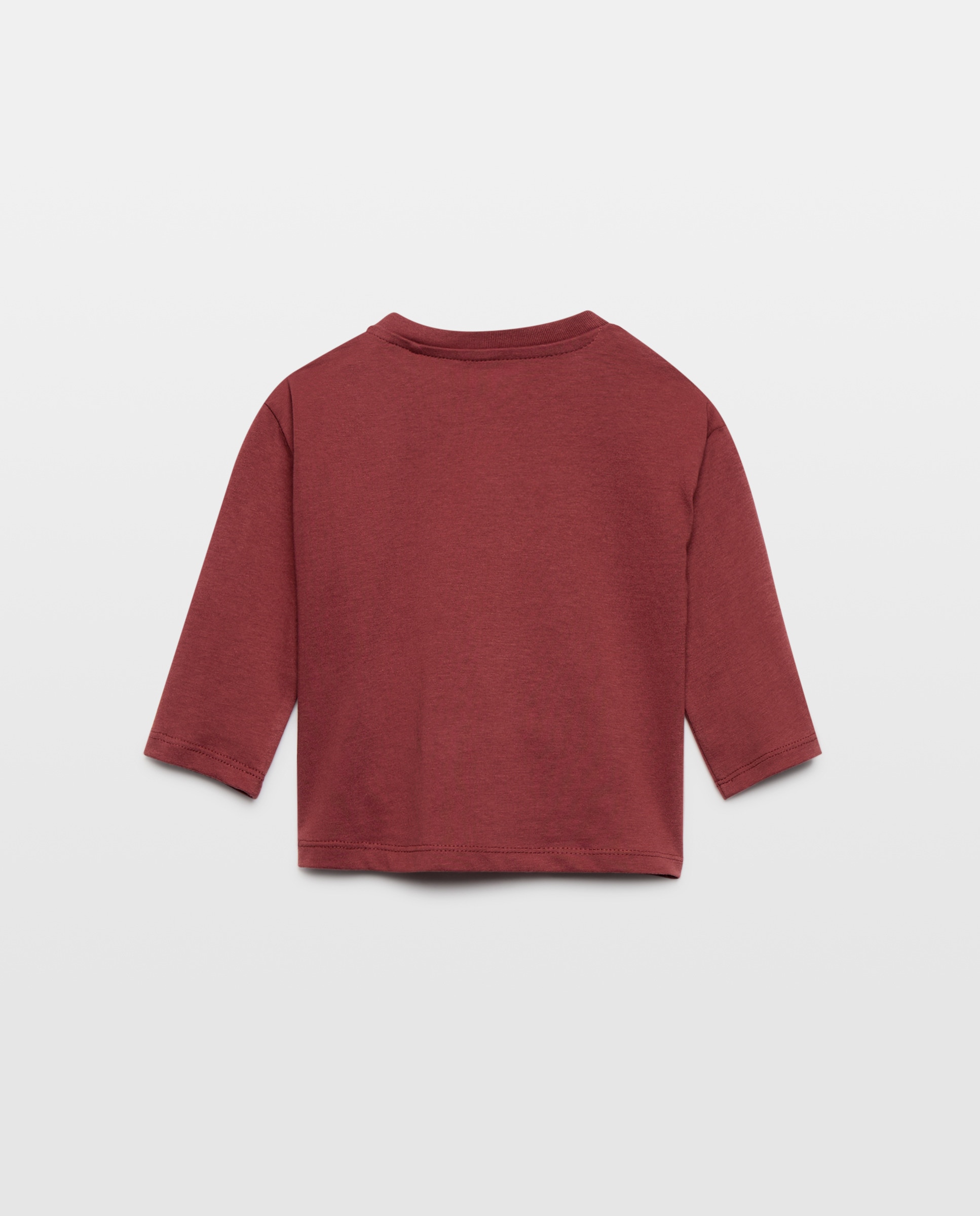 Camiseta de bebé estampada solidaria manga larga 770 Terracota-2
