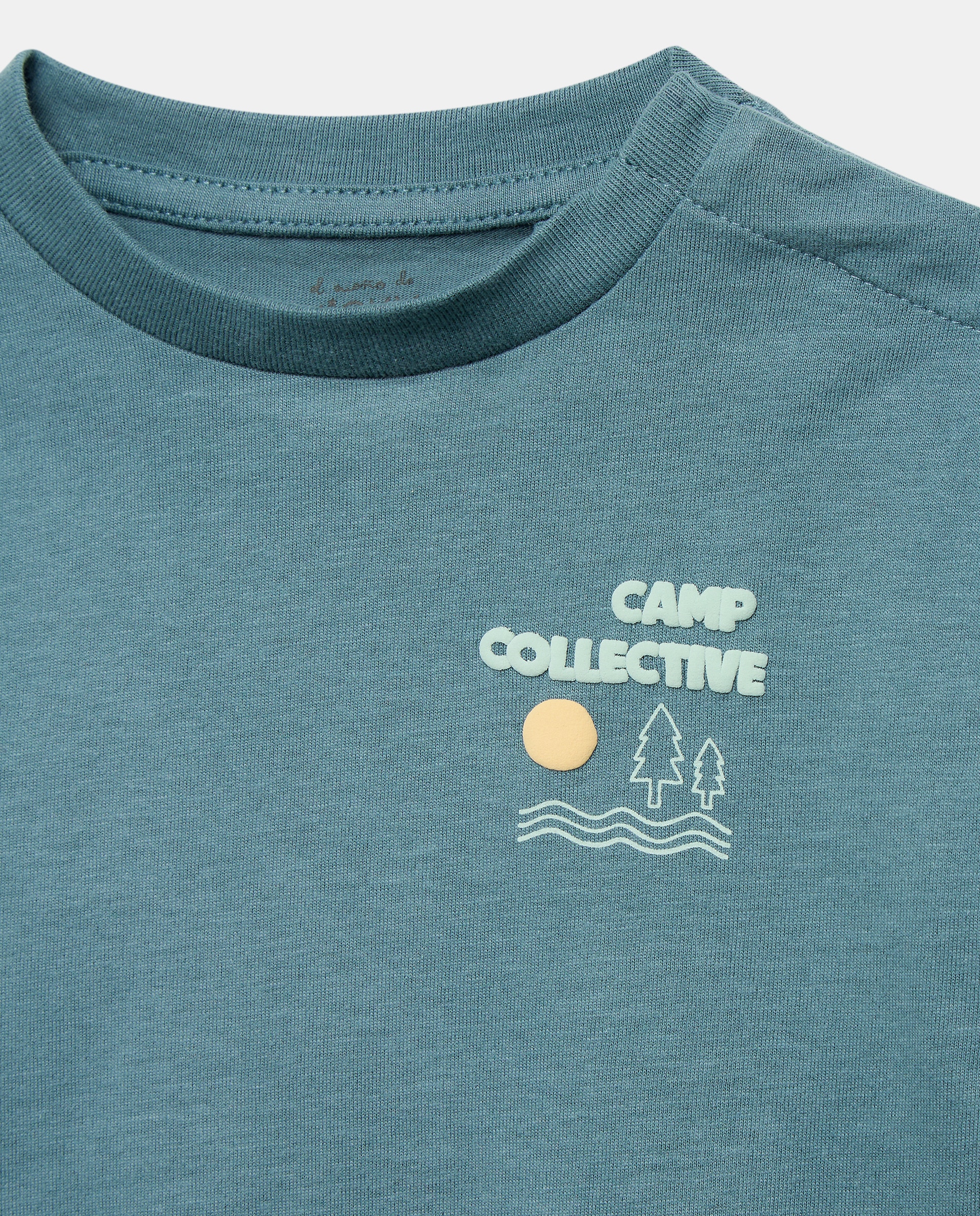 Camiseta de bebé estampada solidaria manga larga Verde Pato-3