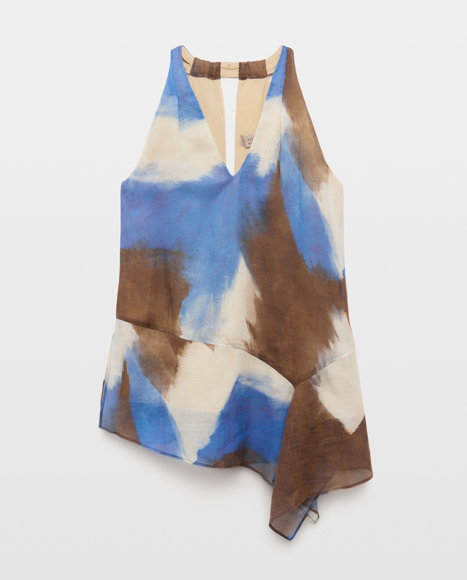 Top Halter com Estampado Geométrico Azul-4