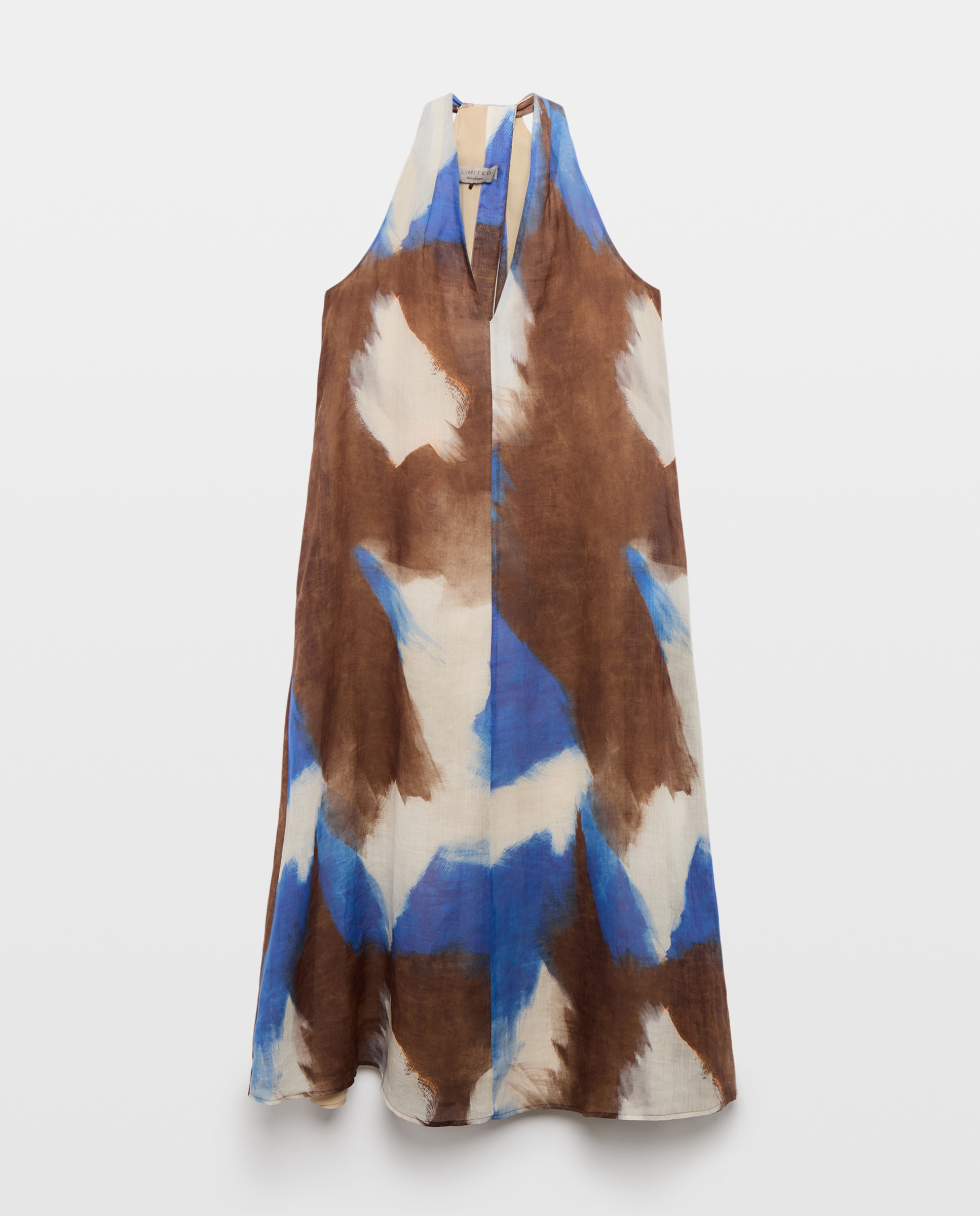 Imagem 0 de Vestido Halter com Estampado Geométrico