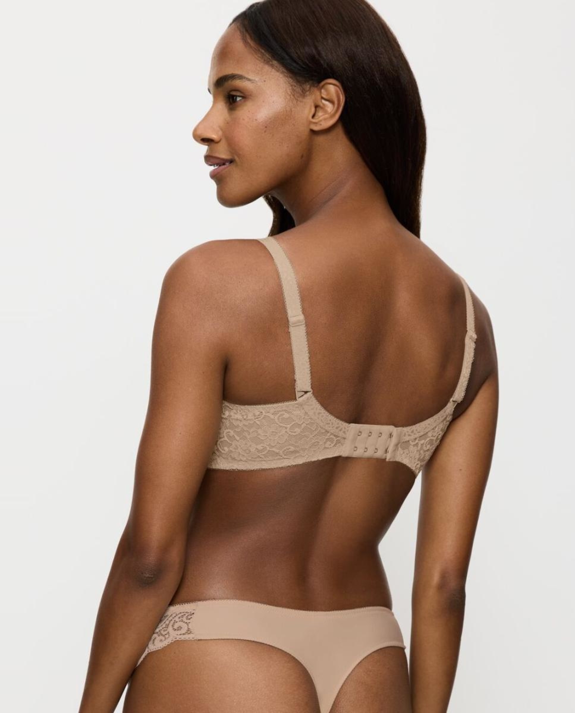 Soutien Redutor sem Aro e com Detalhes de Renda e Jacquard Natural-2