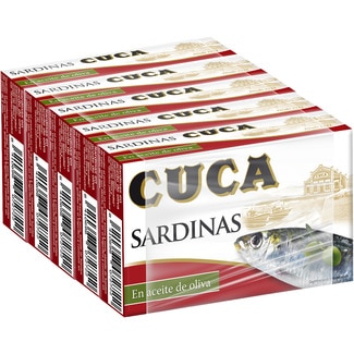 sardina en aceite de oliva pack 5 latas 85 g neto escurrido - Cuca