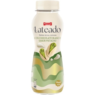 bebida láctea cremosa con chocolate blanco sabor pistacho botella 230 ml - Pascual Lateado