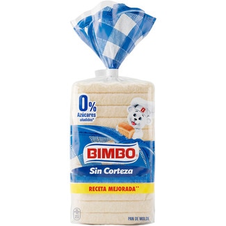 pan de molde sin corteza 0% azúcares añadidos bolsa 500 g - Bimbo