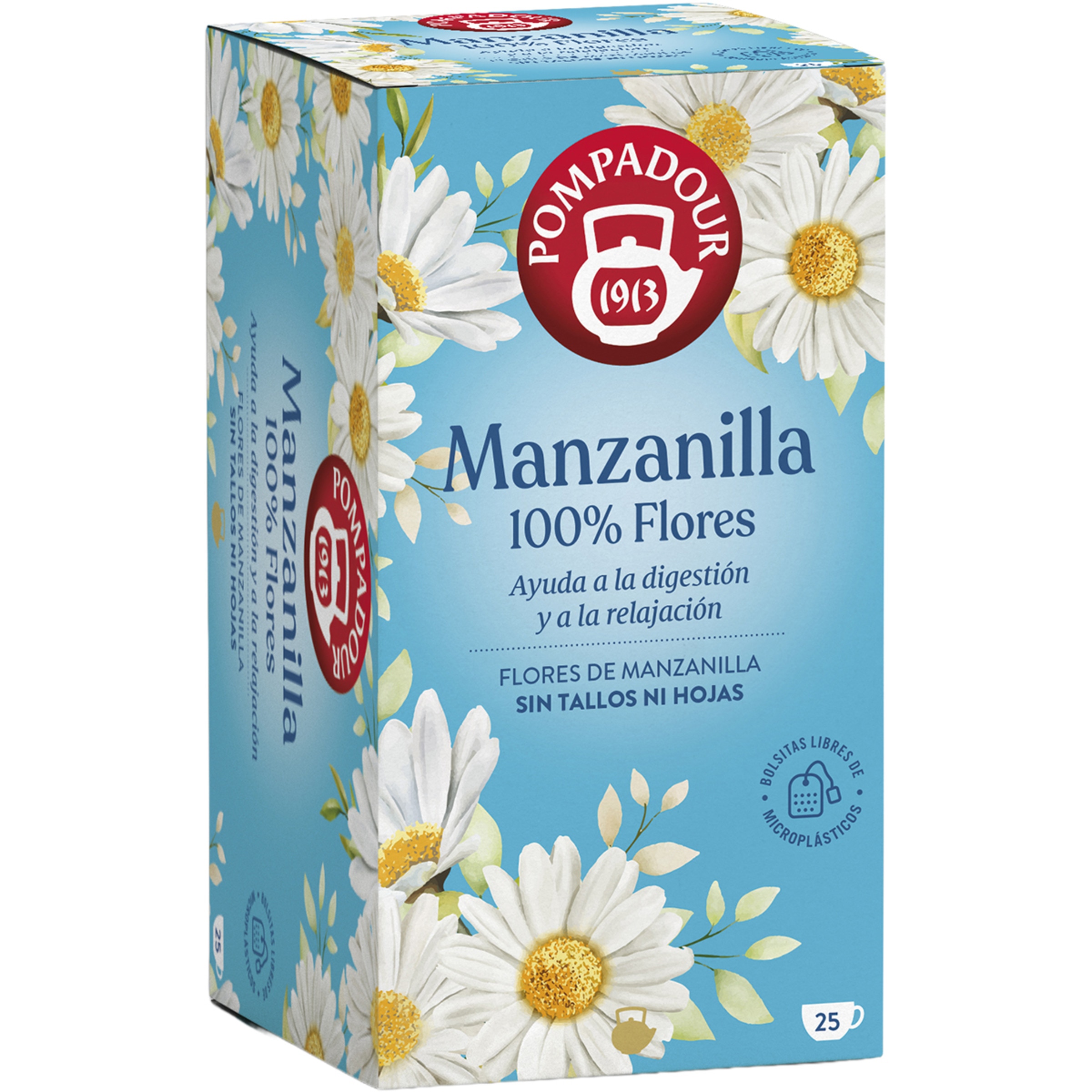 infusión de manzanilla 100% flores estuche 20 bolsitas