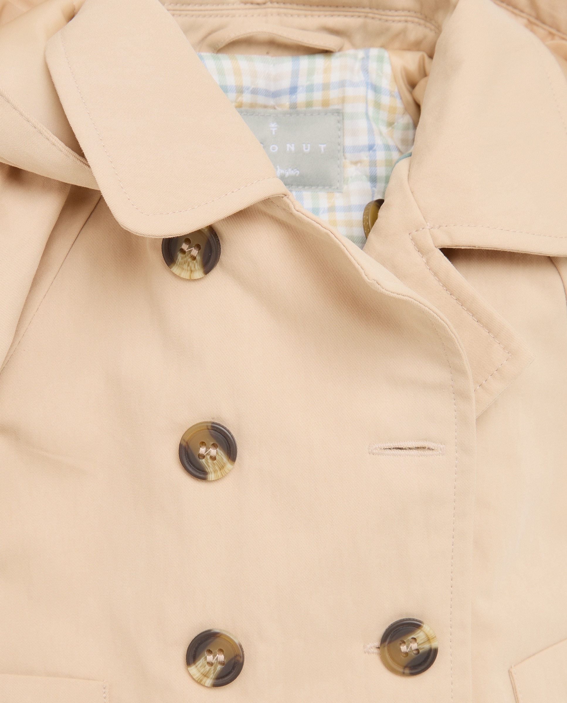 Gabardina con capucha clásica con forro a cuadros de bebé - Coconut El Corte Inglés - 730 Camel 730 Camel-3