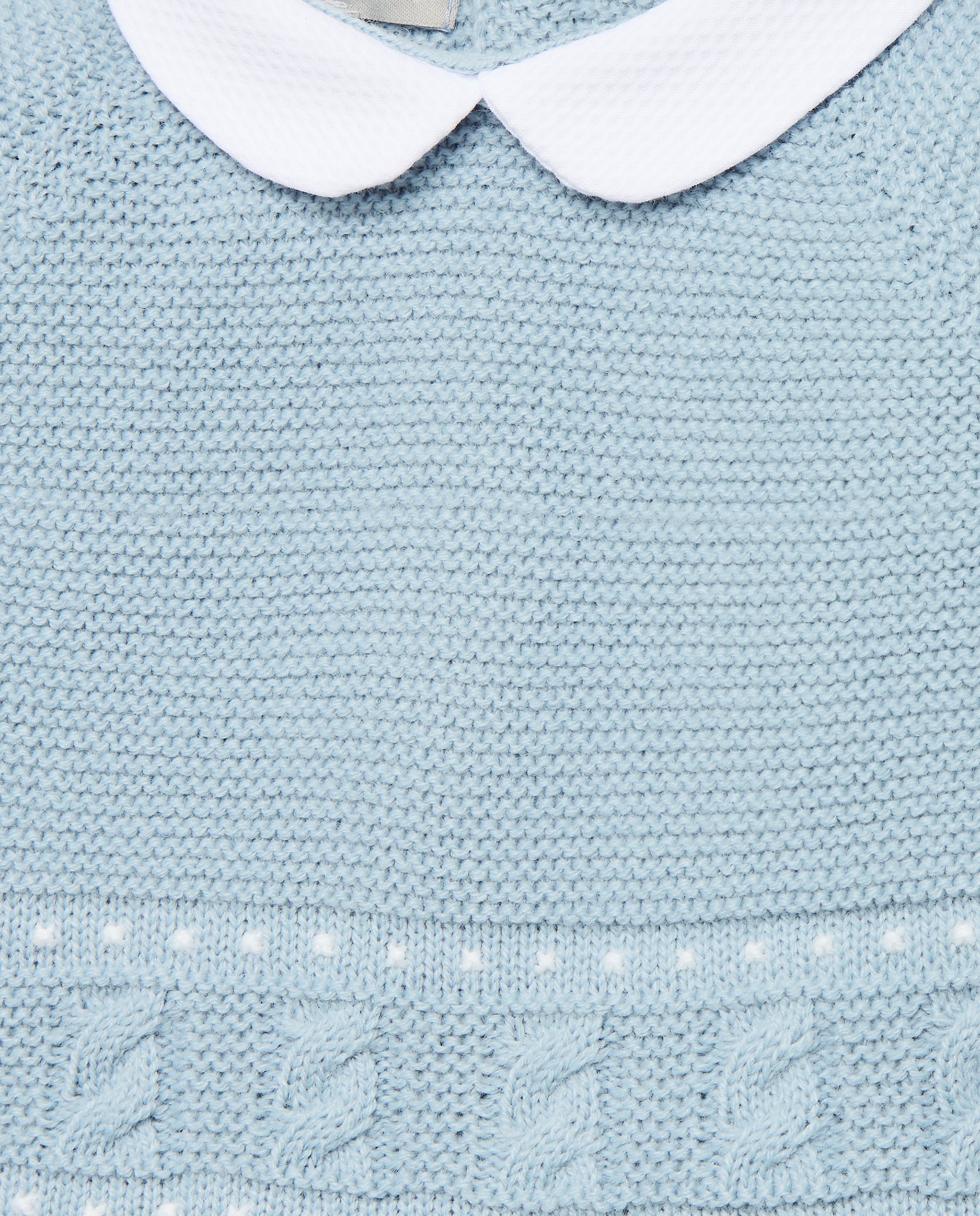 Conjunto Clássico de Bebé com Gola Bebé, Manga Comprida, Linhas de Relevos e Malha do Cabo Coconut El Corte Inglés 400 Azul-4