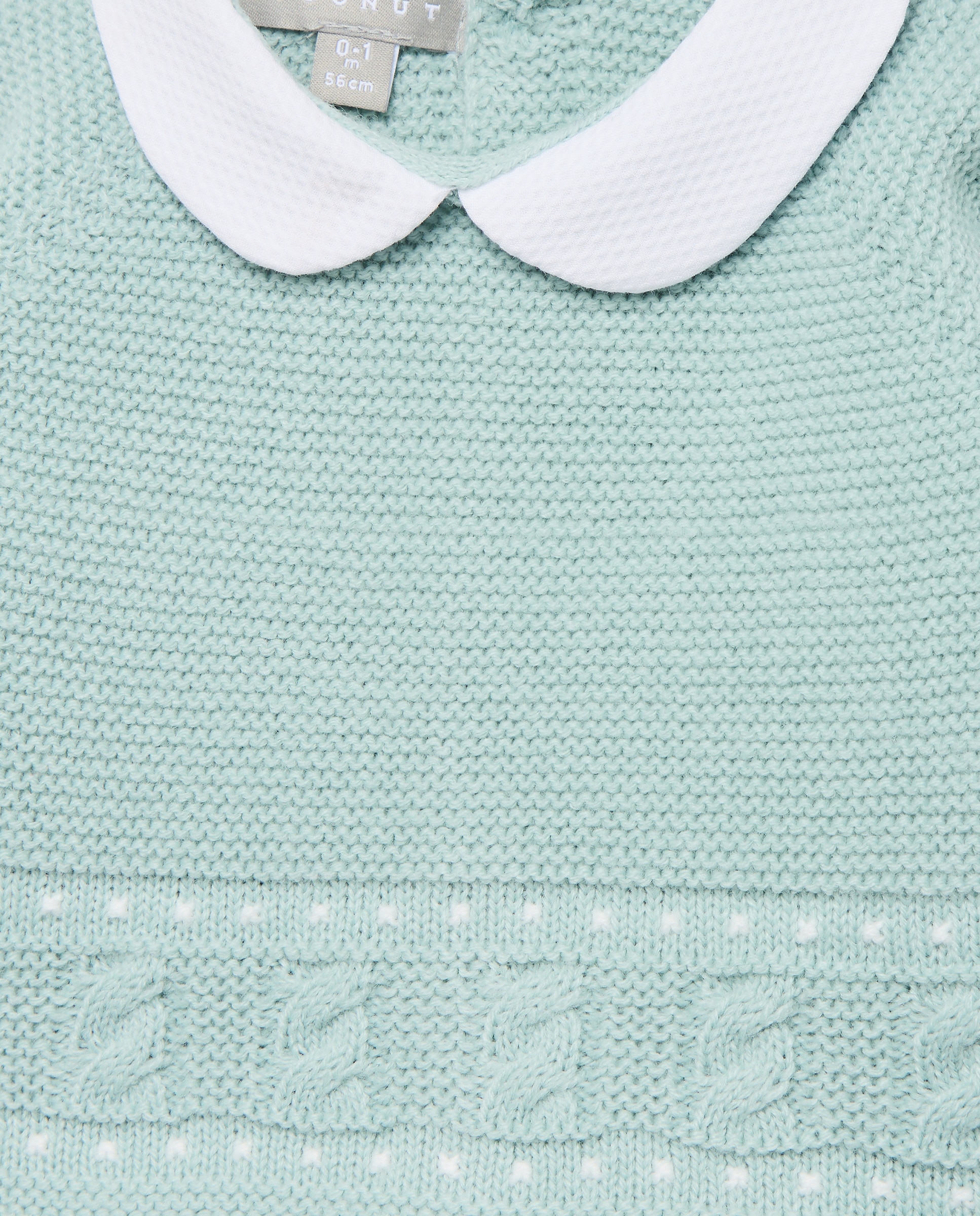 Conjunto Clássico de Bebé com Gola Bebé, Manga Comprida, Linhas de Relevos e Malha do Cabo Coconut El Corte Inglés Verde-4