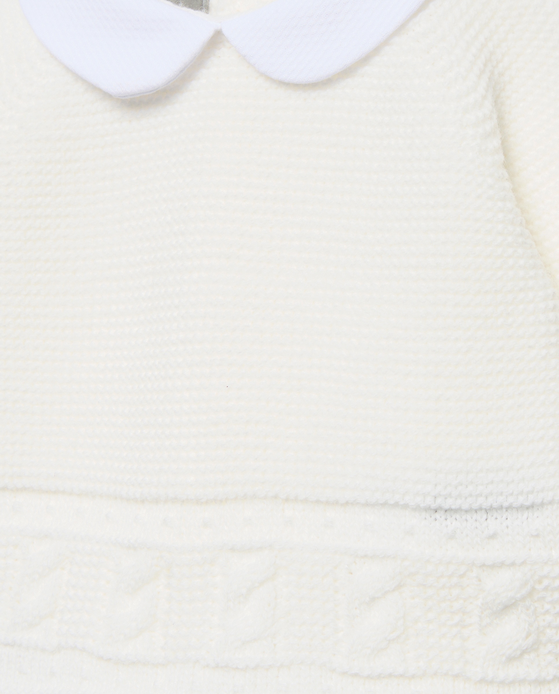 Conjunto Clássico de Bebé com Gola Bebé, Manga Comprida, Linhas de Relevos e Malha do Cabo Coconut El Corte Inglés Branco-marfim-4