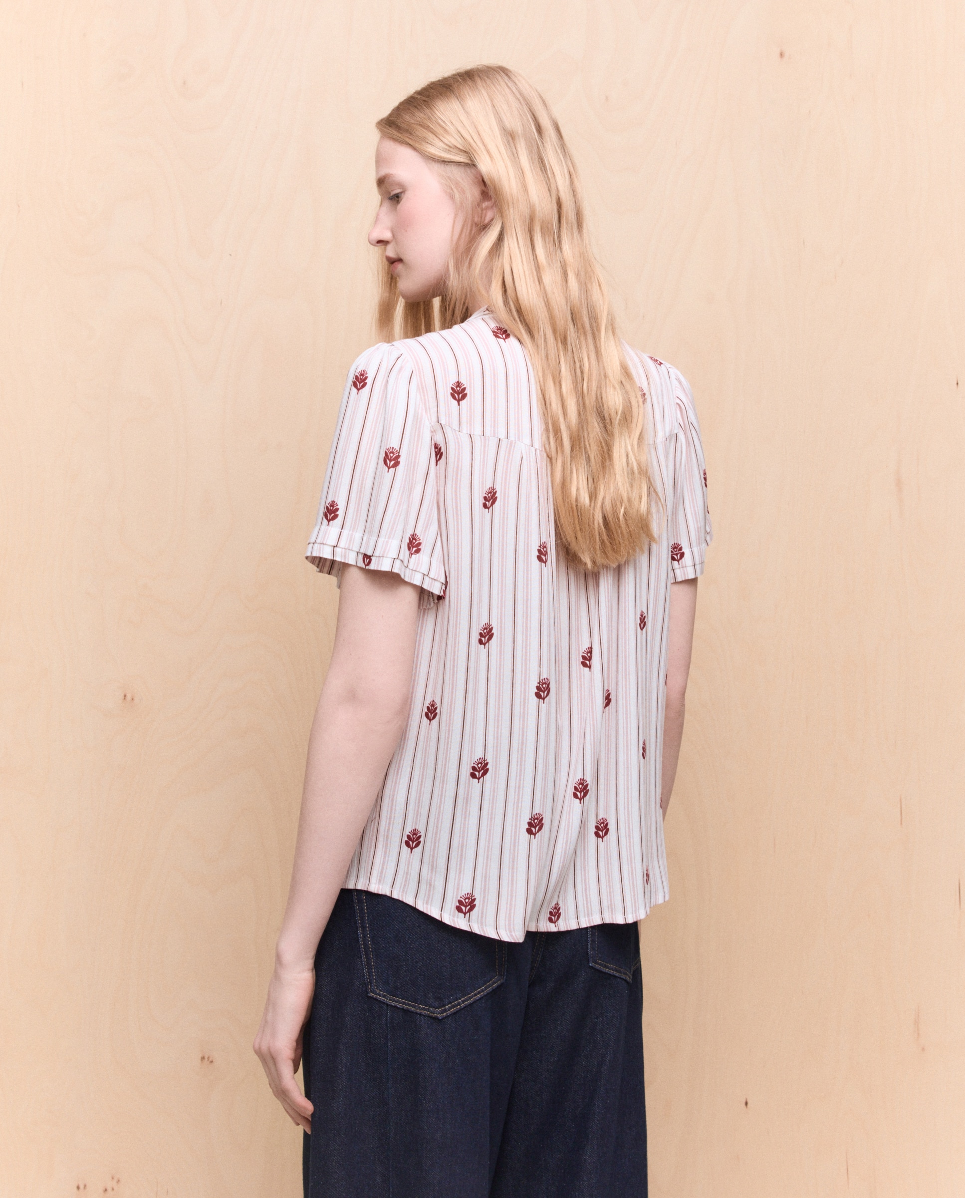 Blusa de Favos de Mel Rosa-3