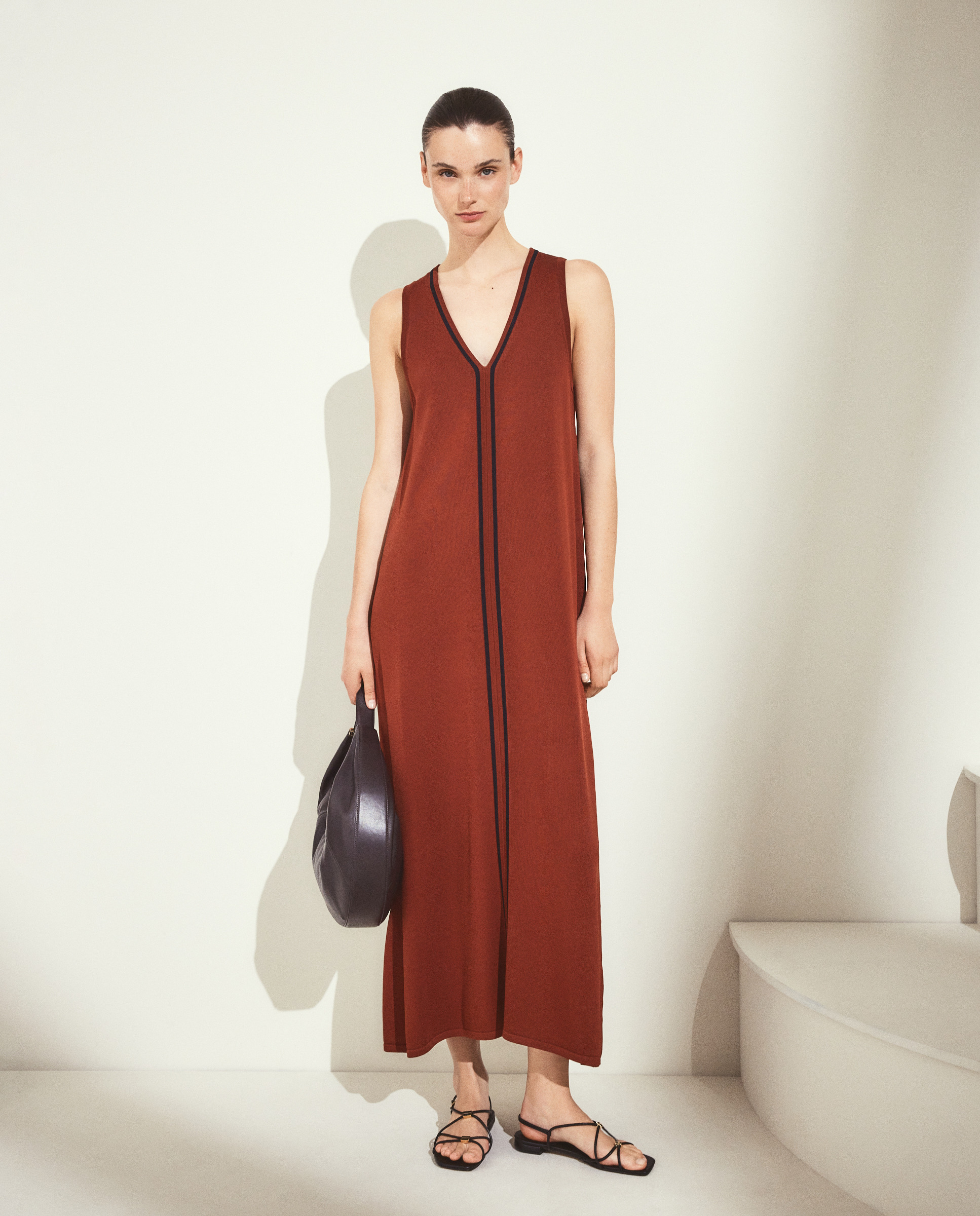 Vestido sin manga tricot largo - Woman El Corte Inglés - 770 Terracota 770 Terracota-4