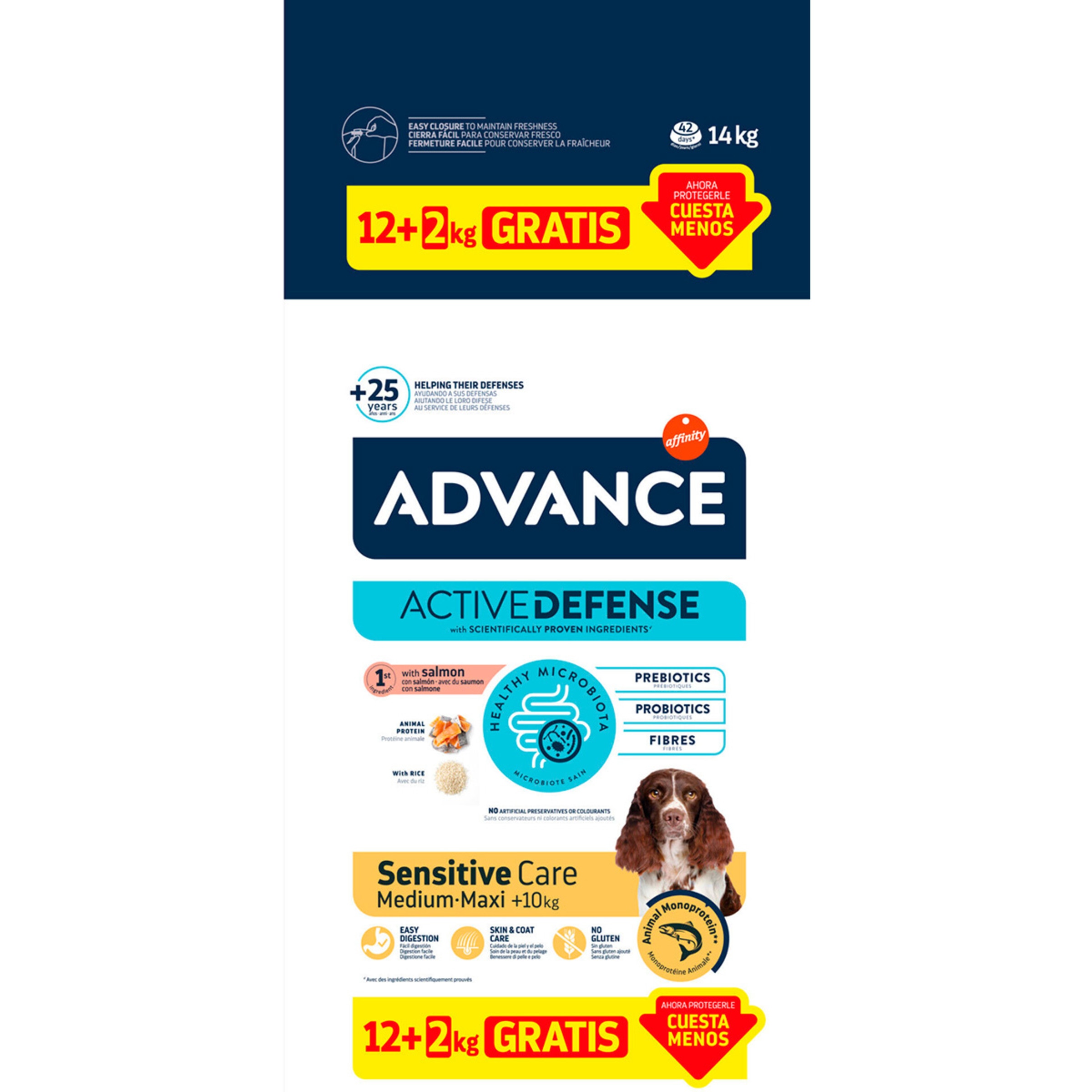 Ração Para Cão Advance Sensitive Salmão 12+2kg embalagem 14 kg