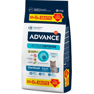 Ração para Gato Adulto Esterilizado Perú Arroz Vegetais 10+2KG embalagem 12 kg - Advance