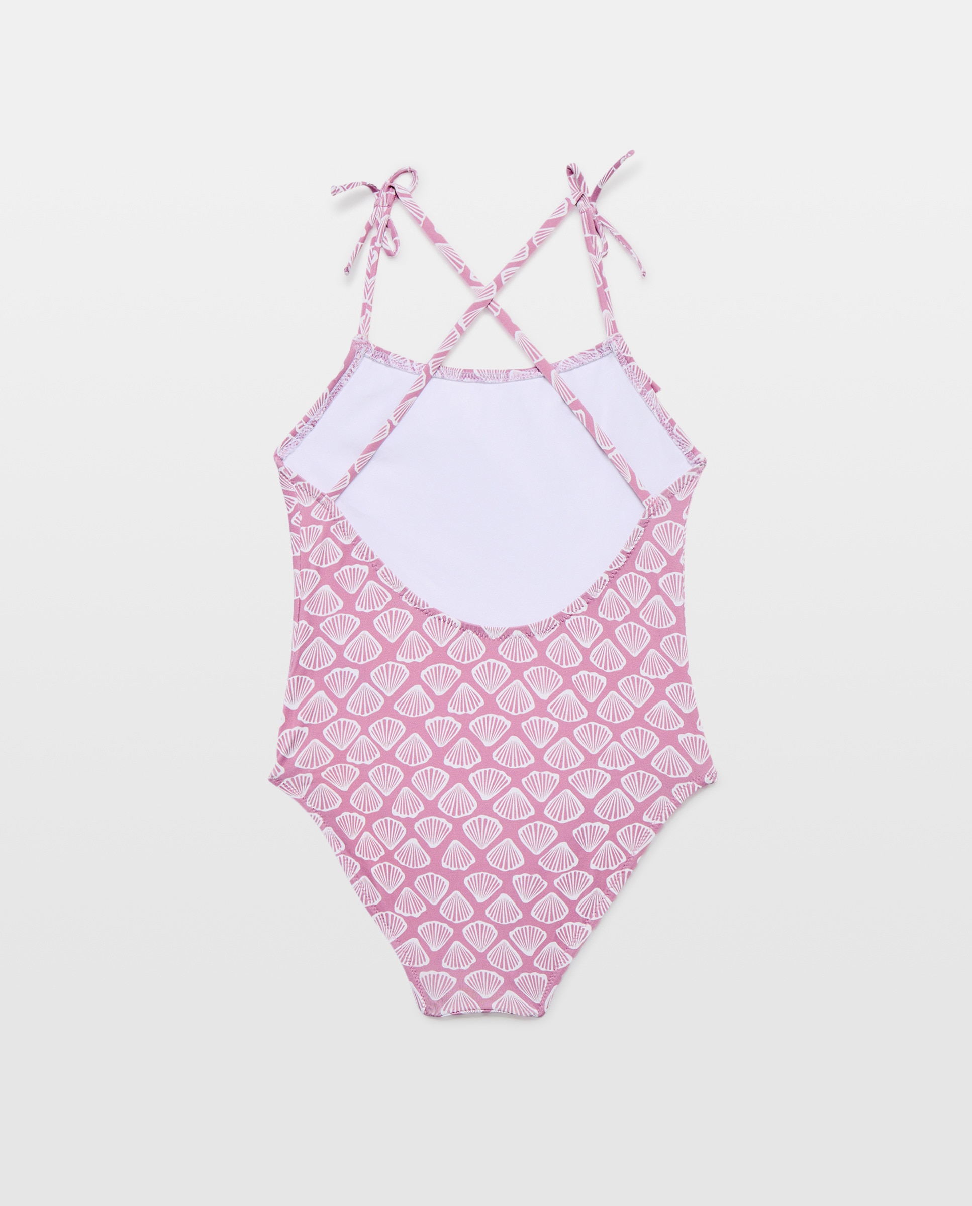 Bañador niña básico conchas 200 Rosa-2