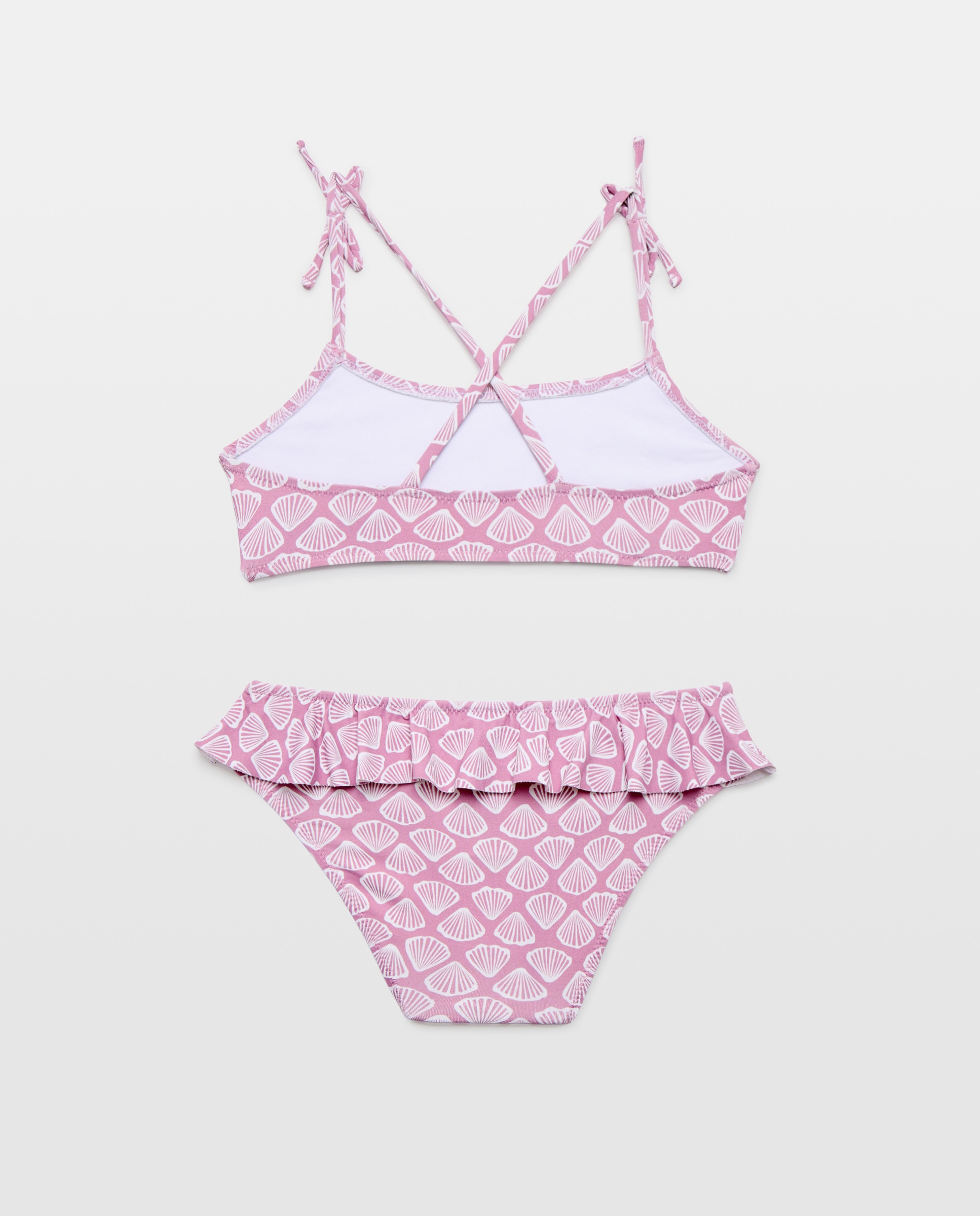 Bikini niña básico conchas 200 Rosa-2