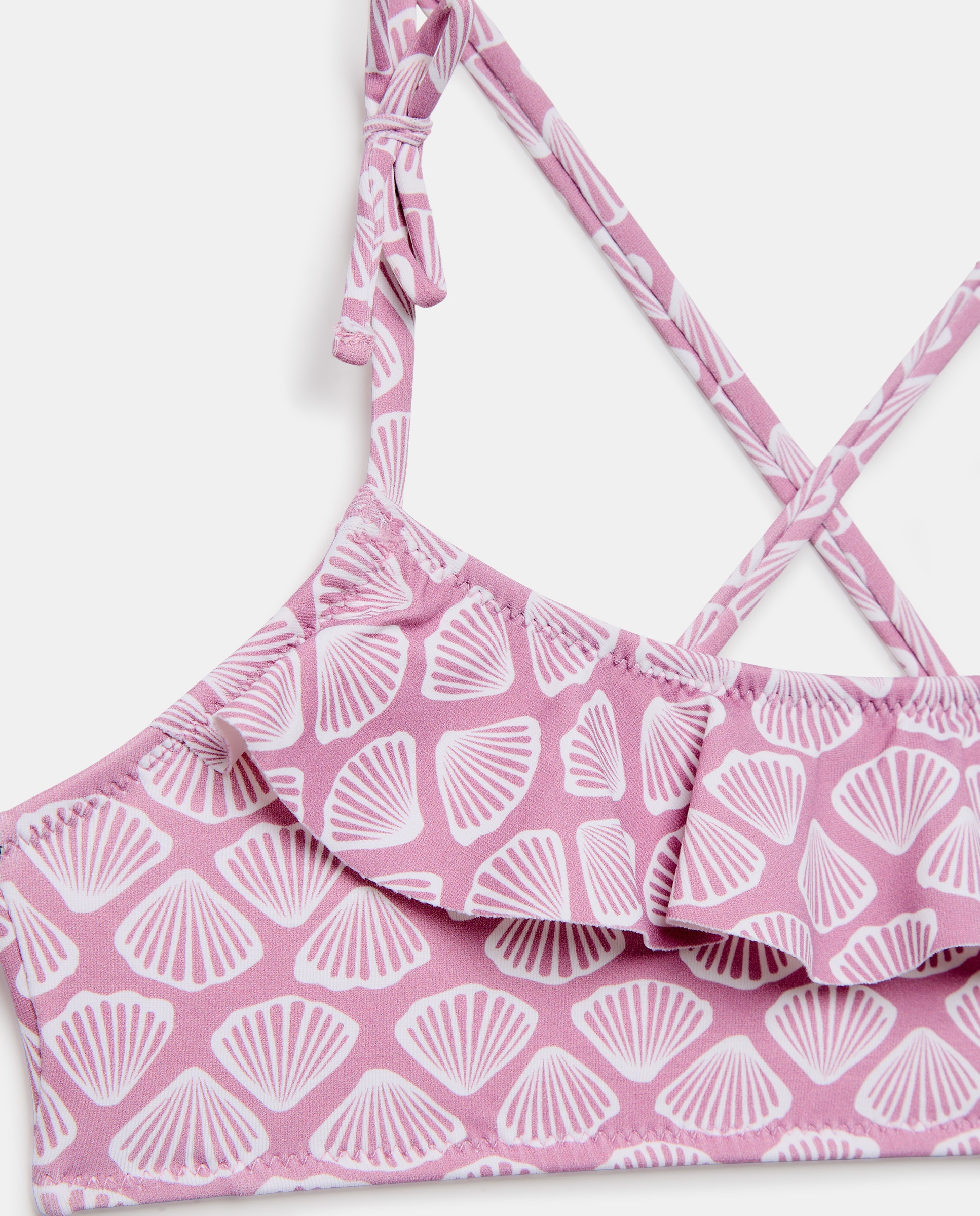 Bikini niña básico conchas 200 Rosa-3