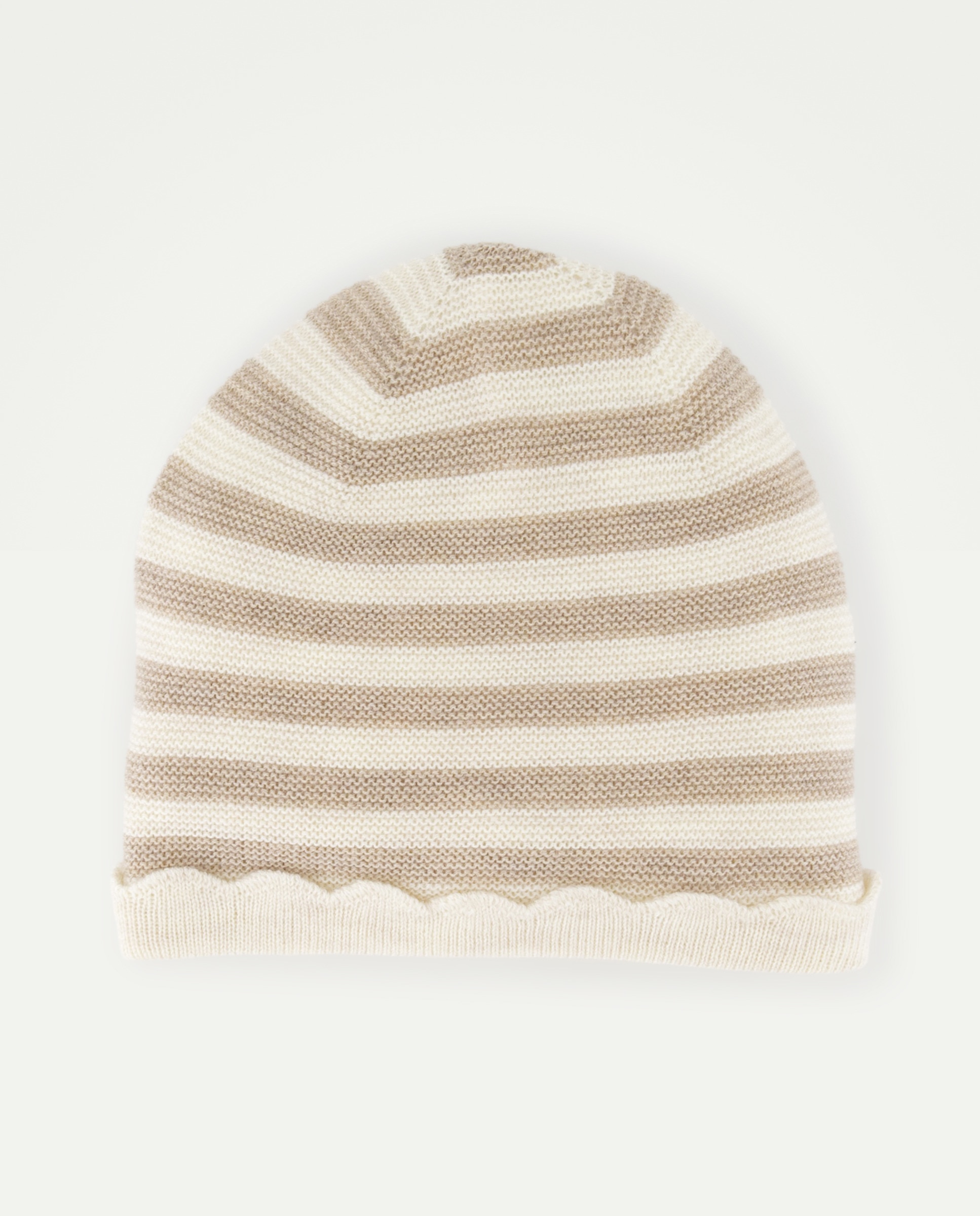 Gorro rayas con ondas de bebé - Baby El Corte Inglés - Beige Beige-1