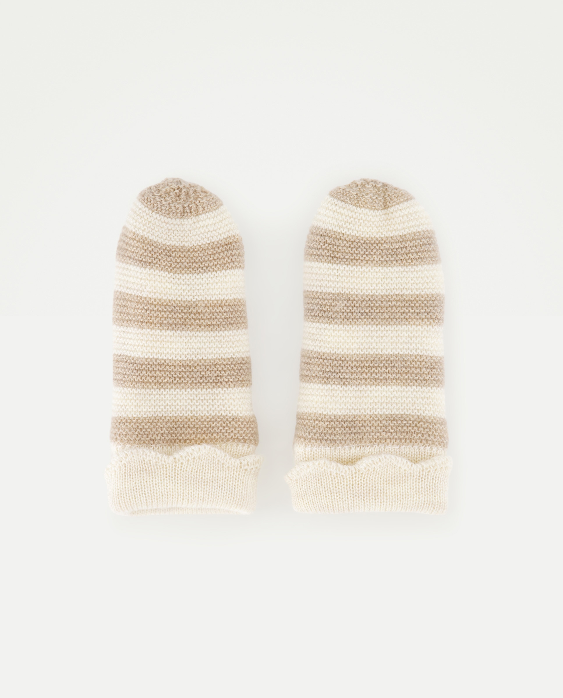 Manoplas rayas con ondas de bebé - Baby El Corte Inglés - Beige Beige-1