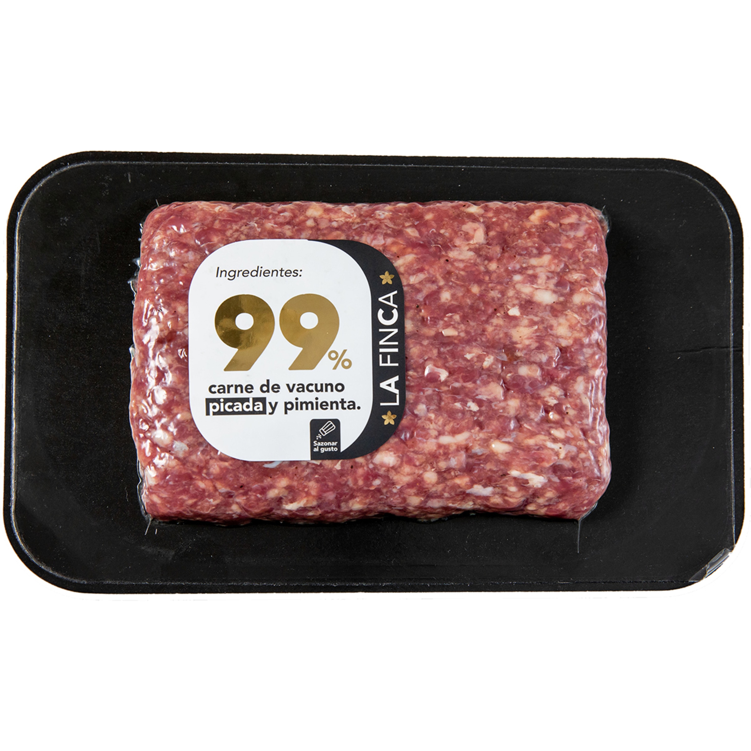 carne de vacuno picada 99% y pimienta bandeja 350 g