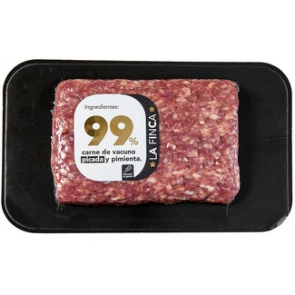carne de vacuno picada 99% y pimienta bandeja 350 g - La Finca
