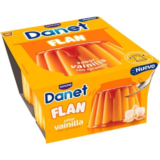 flan sabor vainilla pack 4 unidades 95 g - Danone Danet