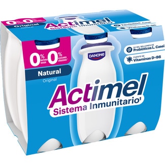 L. Casei natural desnatado 0% m.g.0% azúcares añadidos  pack 6 unidades 100 g sin gluten - Danone Actimel