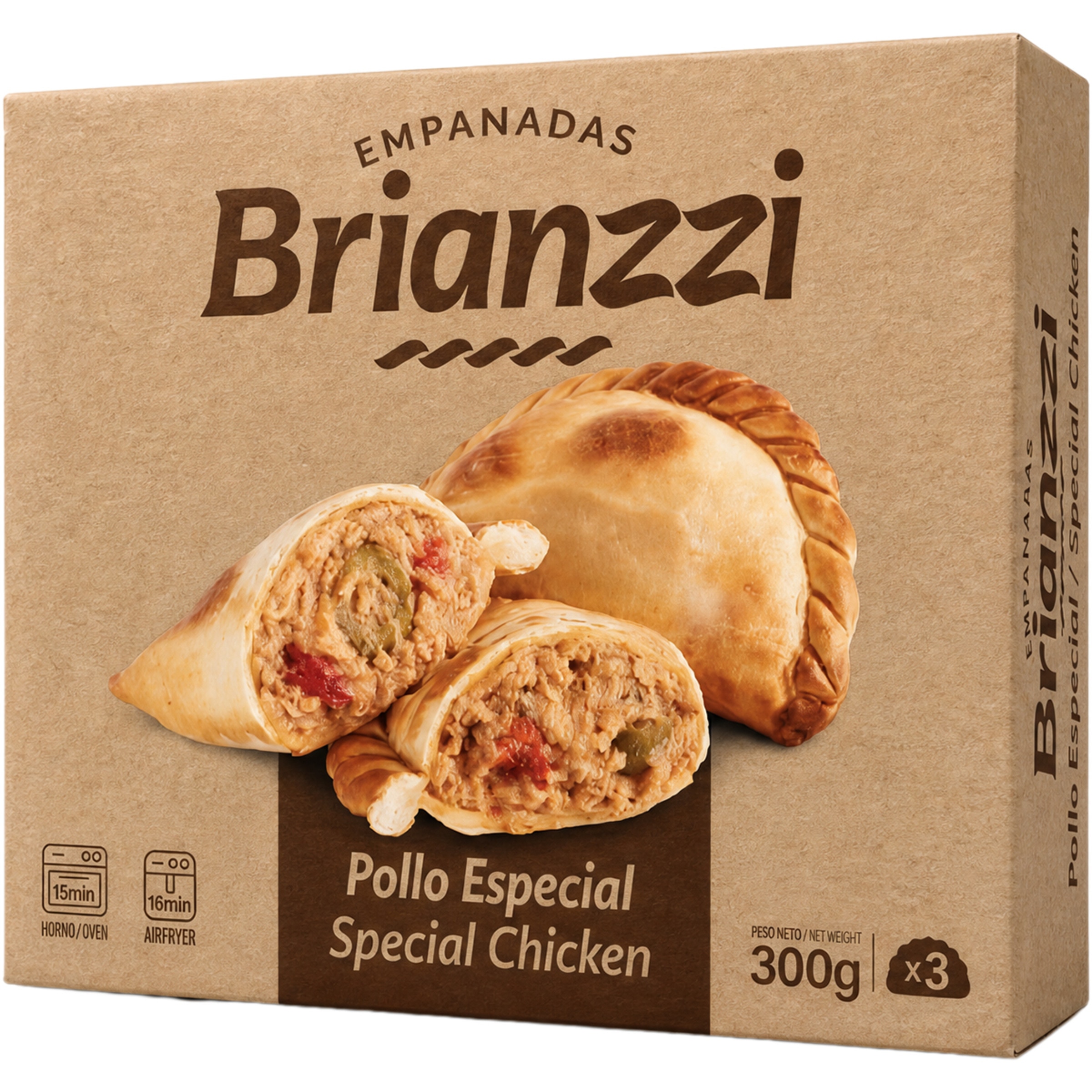 empanada de pollo especial 3 unidades estuche 300 g