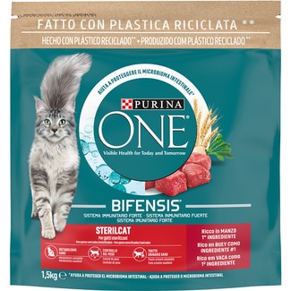 Sterilcat pienso para gatos adultos esterilizados con buey y trigo bolsa 1,5 kg - Purina One